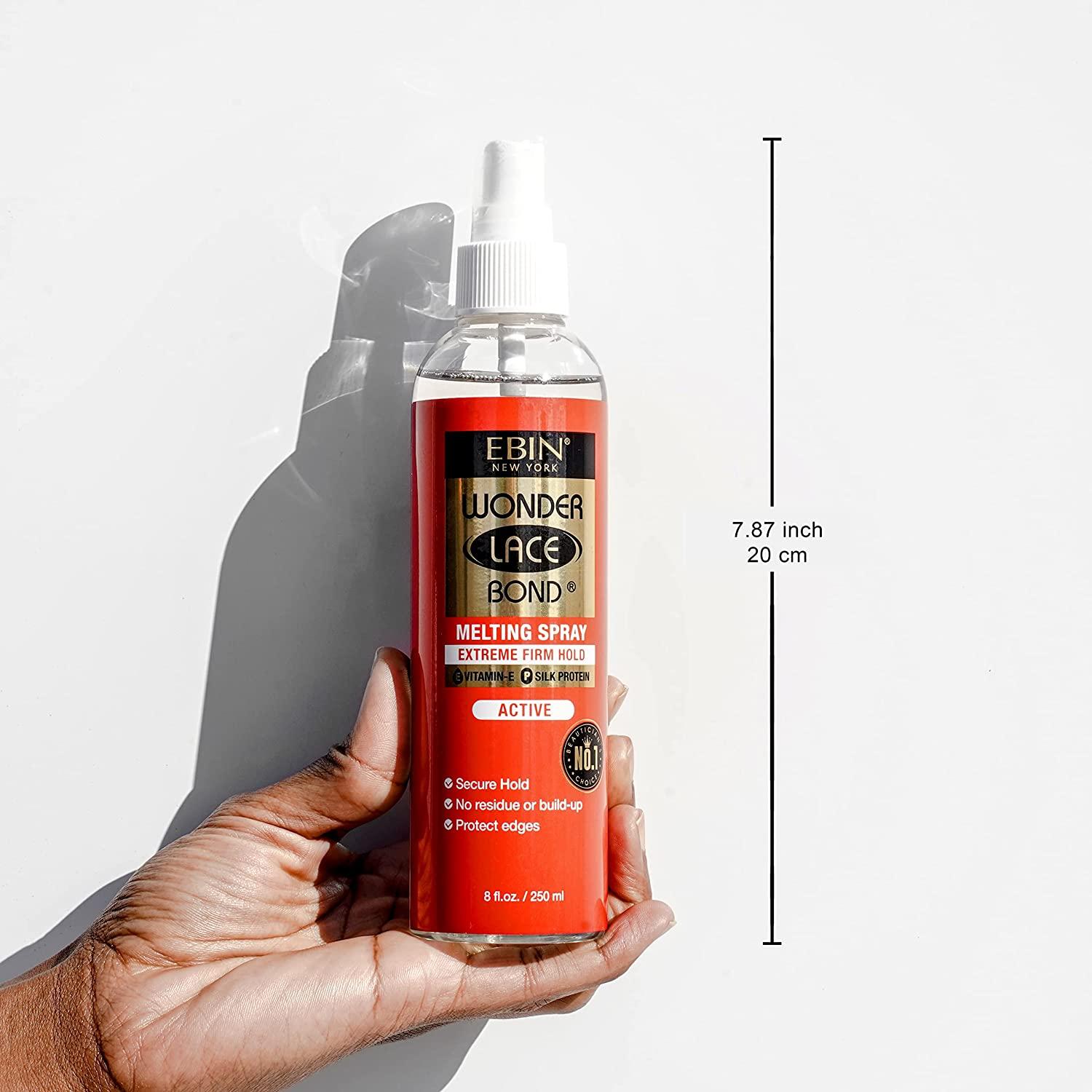 EBIN NEW YORK Wonder Bond Melting Spray 8oz/ 250ml - Extreme Firm Hold  (Supreme)  No Reside, Long Lasting Formula with Protecting Edges, Gives  Undetectable and Natural Look Supreme (Extreme Firm Hold)