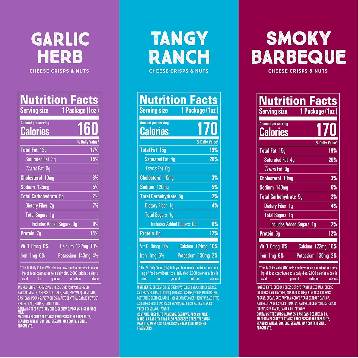 Whisps Cheese Crisps & Nuts Snack Mix Variety Pack Keto Friendly, Low