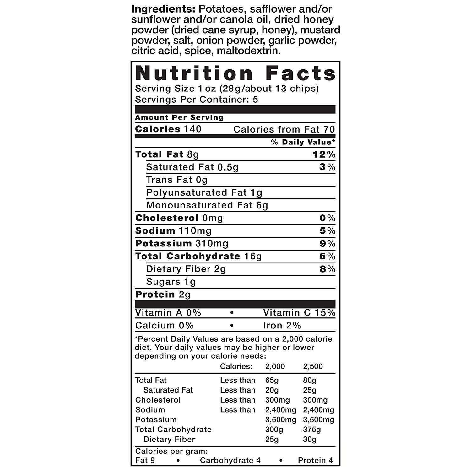 Kettle Foods Potato Chips Honey Dijon 5 oz (141 g)