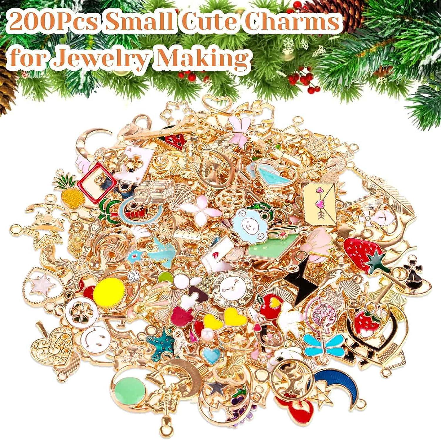 Acejoz 200Pcs Charms for Jewelry Making Assorted Jewelry Bangle