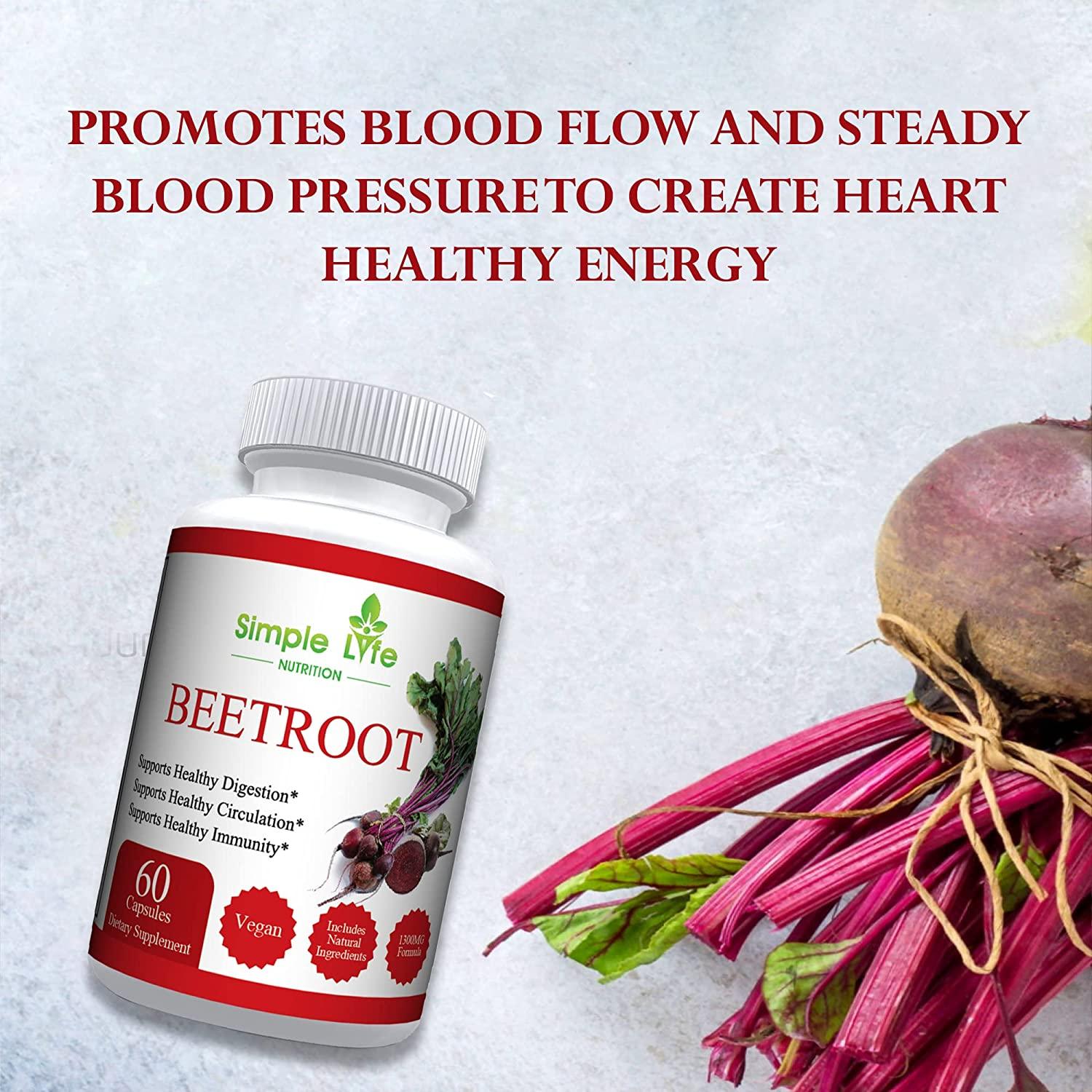Organic Beet Root Powder Capsules Nitric Oxide Booster 60CT