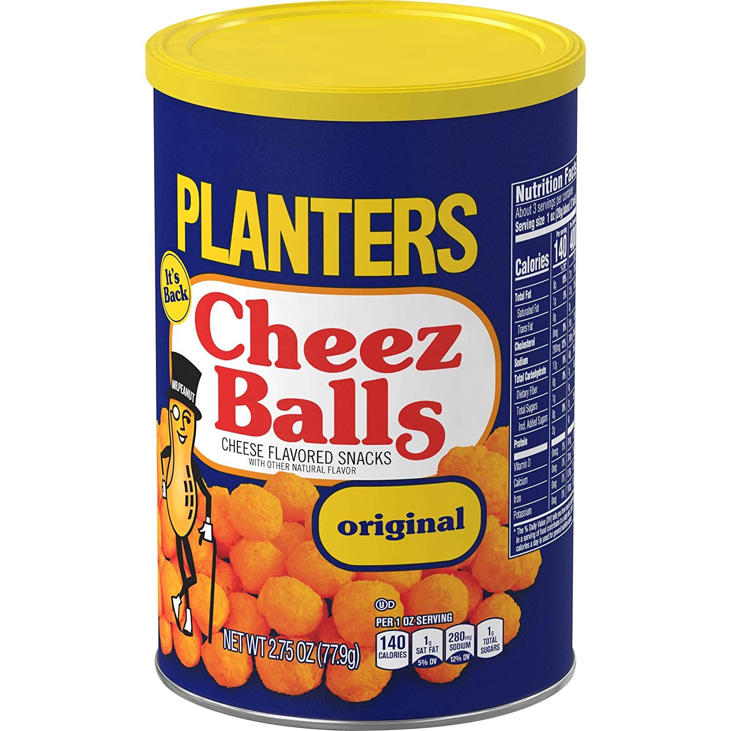 Planters Original Cheez Balls Cheese Flavored Snacks (2.75 oz Canister)