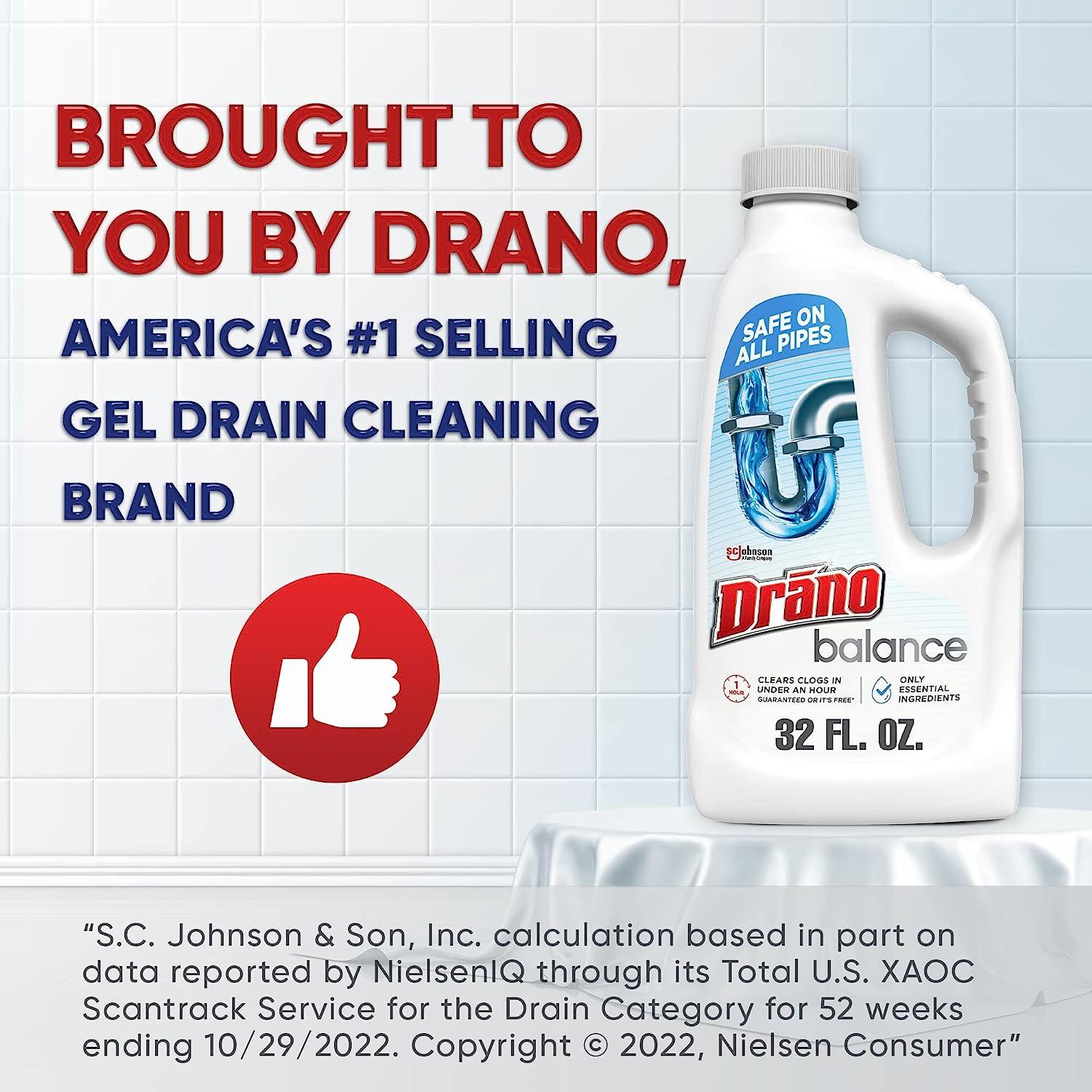 Drano Balance Drain Clog Remover and Cleaner, Non-Corrosive, Formulated  Using Only Essential Ingredients, 32 Fl Oz