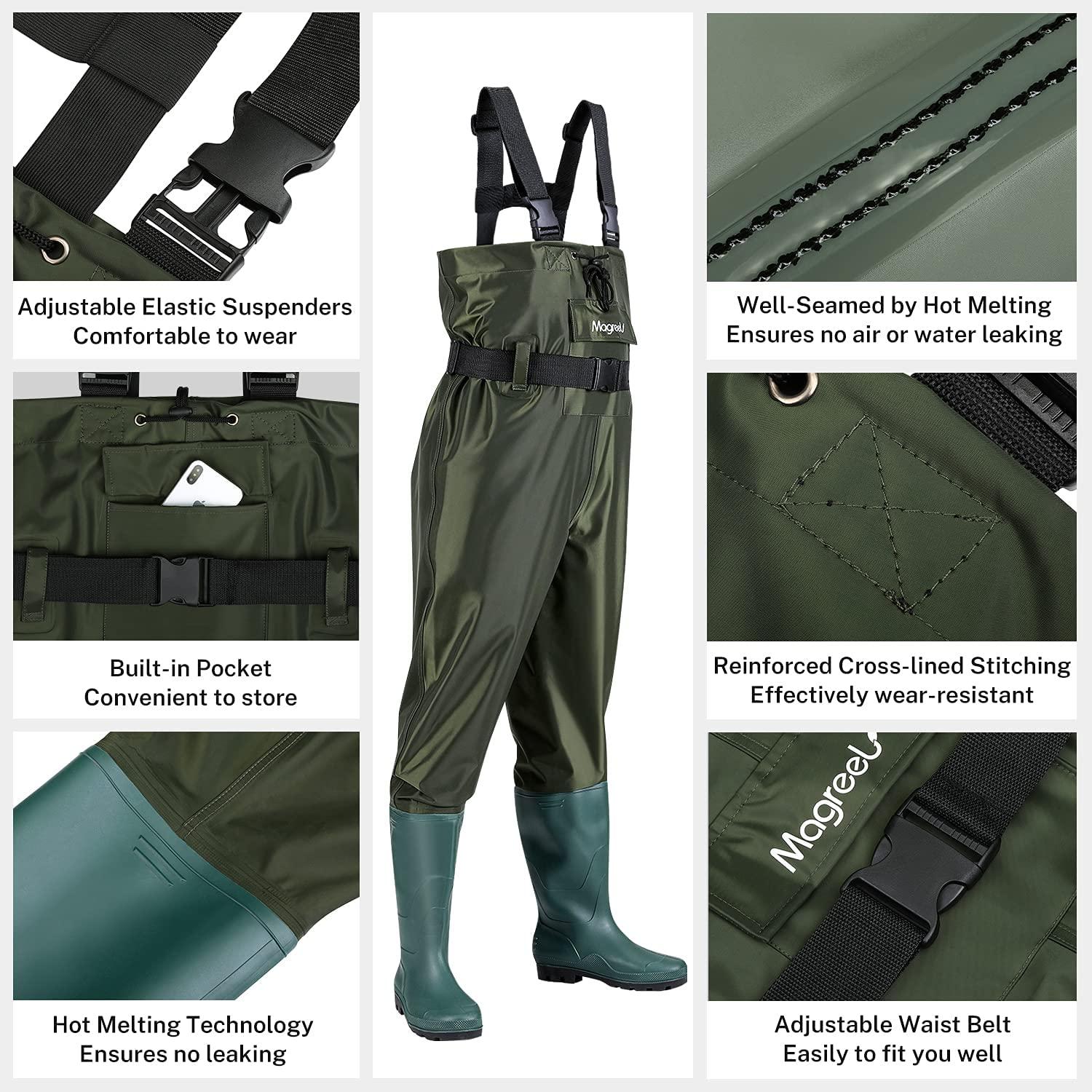 Chest Waders Chest Waders Hunting Fishing Waders for Men Women with Boots  Waterproof Boot Foot Nylon/PVC Wader Size 38- Size 46 Fishing Pants for
