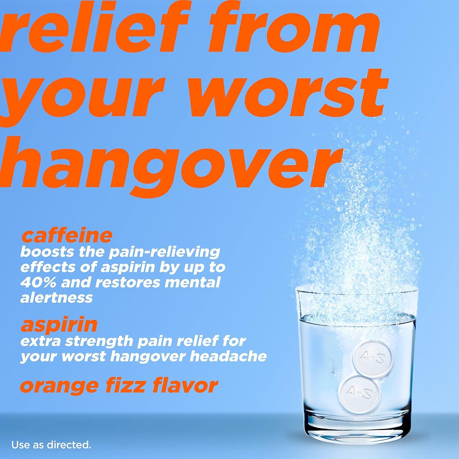 AlkaSeltzer Hangover Relief Effervescent Tablets Formulated for Fast