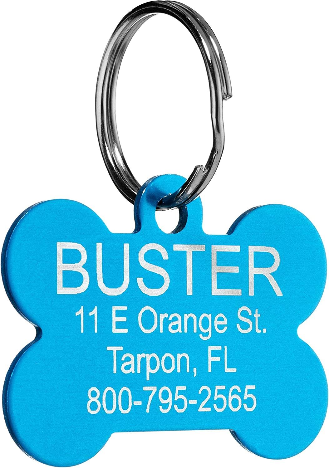 Engraved Pet ID Tag for Dog and Cat, Ring Dog Tag, Single Sided