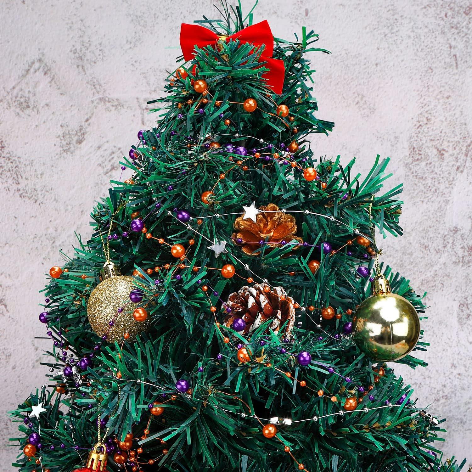 Gold Christmas Beads Garland 8 Meters Gold Xmas Chain Garland Tree  Decorations