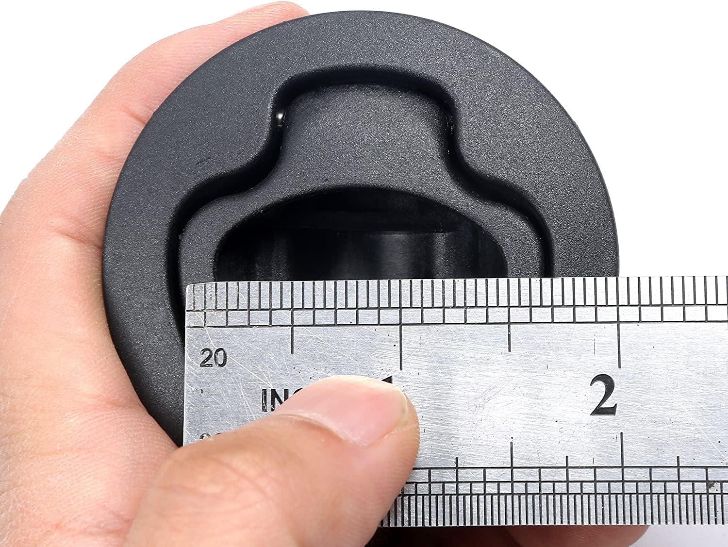 HEVSTIL 2-Pack Black Flush Pull Slam Latch Black Plastic Round, Southco