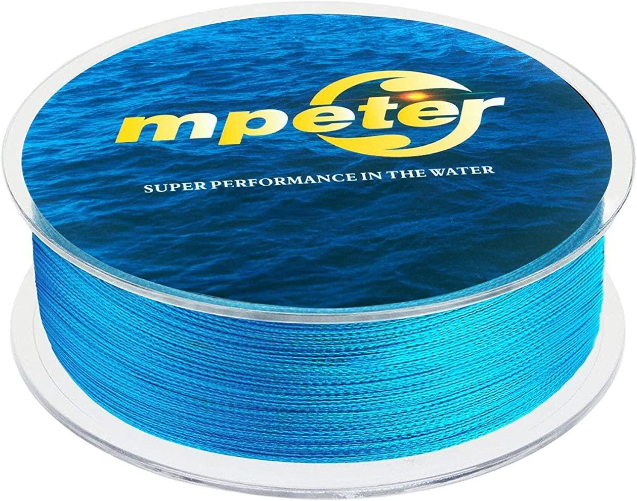 mpeter Armor Braided Fishing Line, Abrasion Resistant Braided Lines, High  Sensitivity and Zero Stretch, 4 Strands to 8 Strands with Smaller Diameter  Blue 128-Yard/10LB