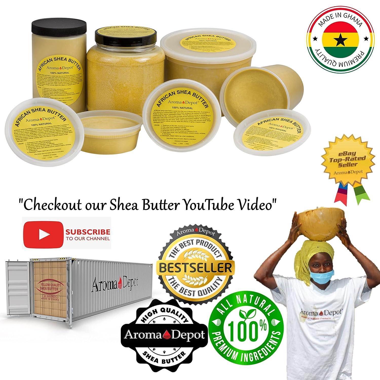  100% Pure African Shea Butter, 16 oz - For