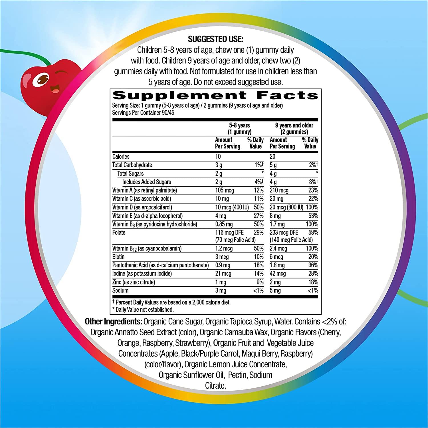 Centrum Kids Organic Multigummies 90 Gummies for Healthy Growth