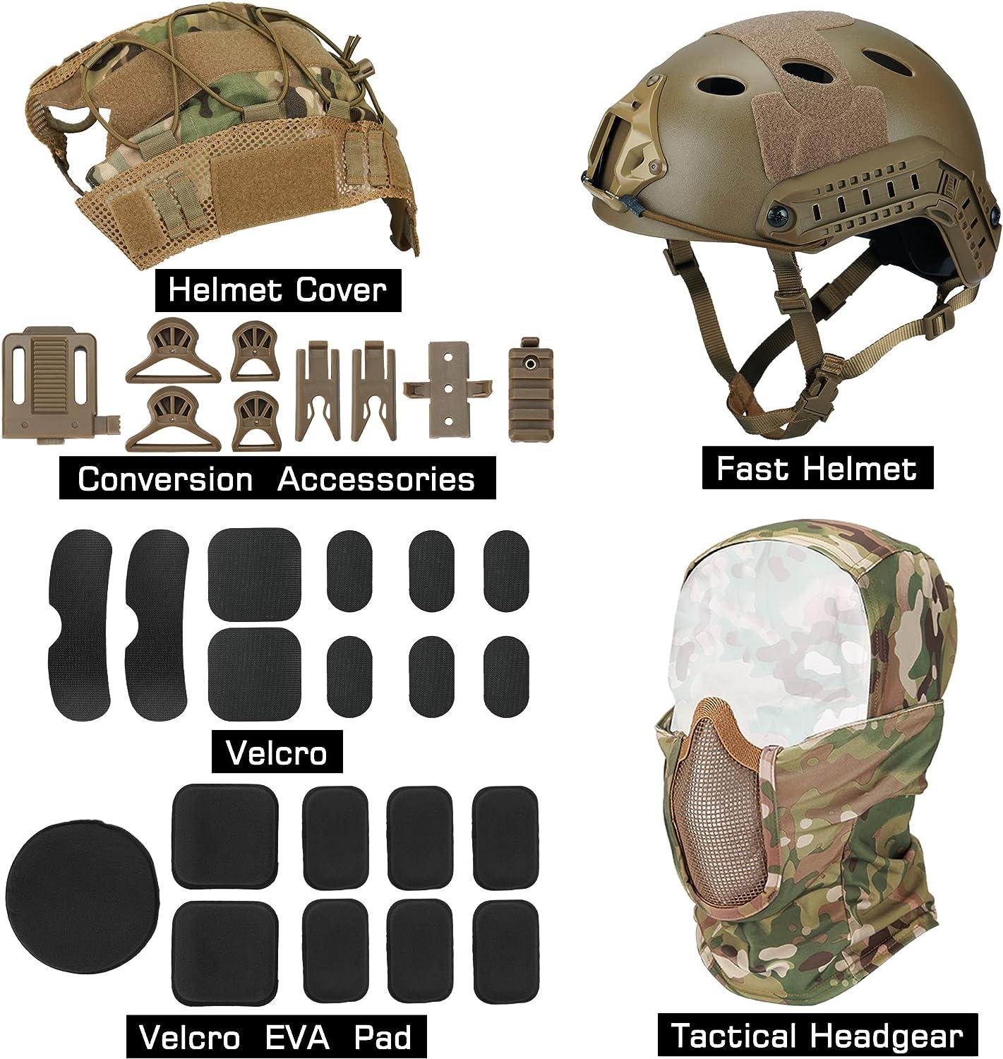 HYFAN Airsoft Tactical Helm PJ Style - Leichter Schutzhelm Mit Belüftung Für Paintball & Outdoor