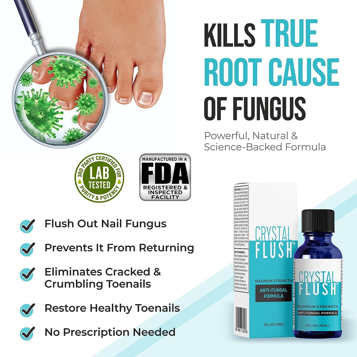 Does Crystal Flush Work On Toenail Fungus Crystal Flush Tolnaftate 1% with Essential Oils 15ml - Toenail Fungus