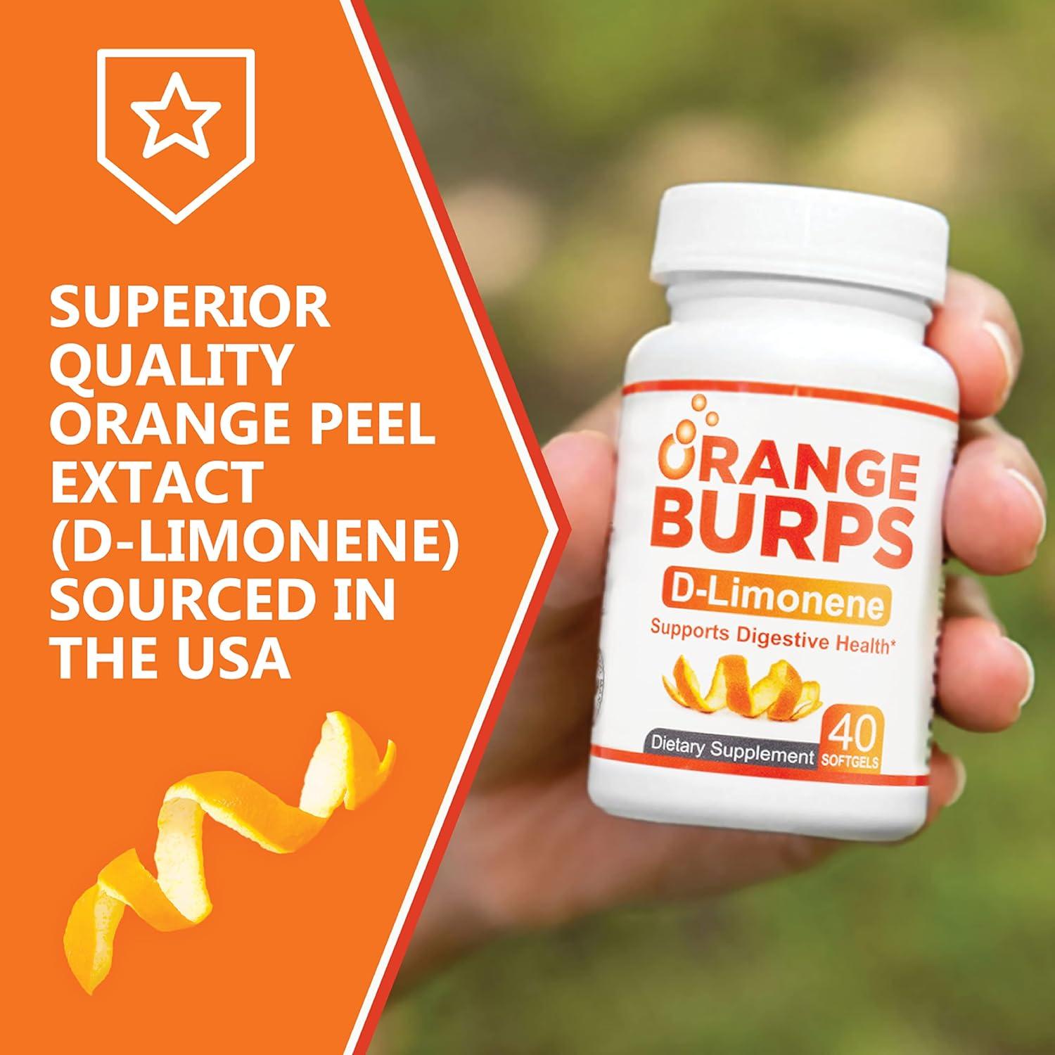 Orange Burps D-Limonene Softgels | Orange Peel Extract for Digestive ...