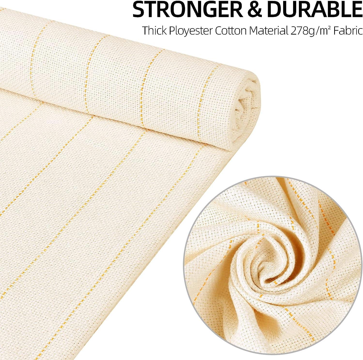 Primary White Rug Fabric Monk Cloth with lines