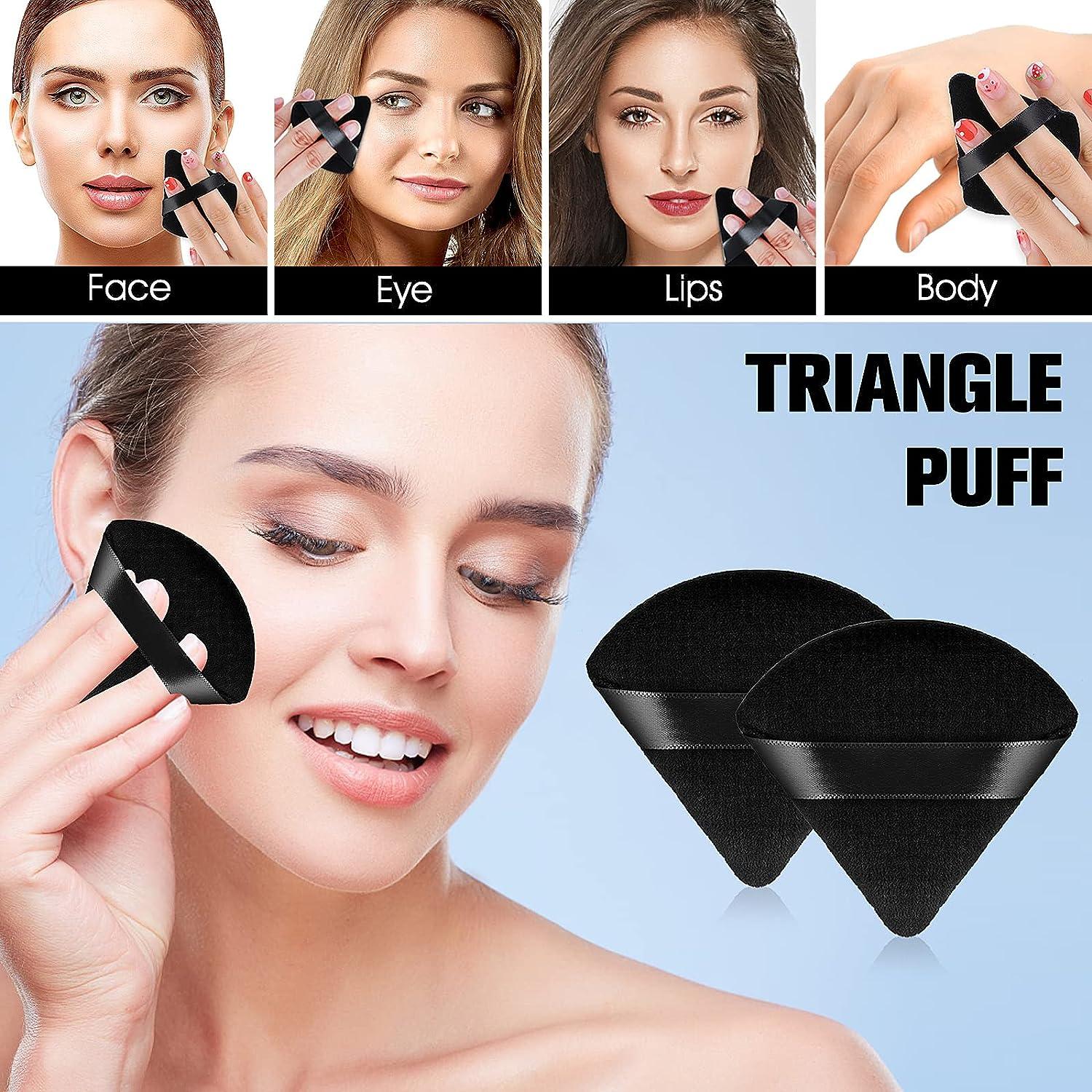 Triangle Powder Puff Makeup Sponge Set - Soft Velour Powders Puffs for ...