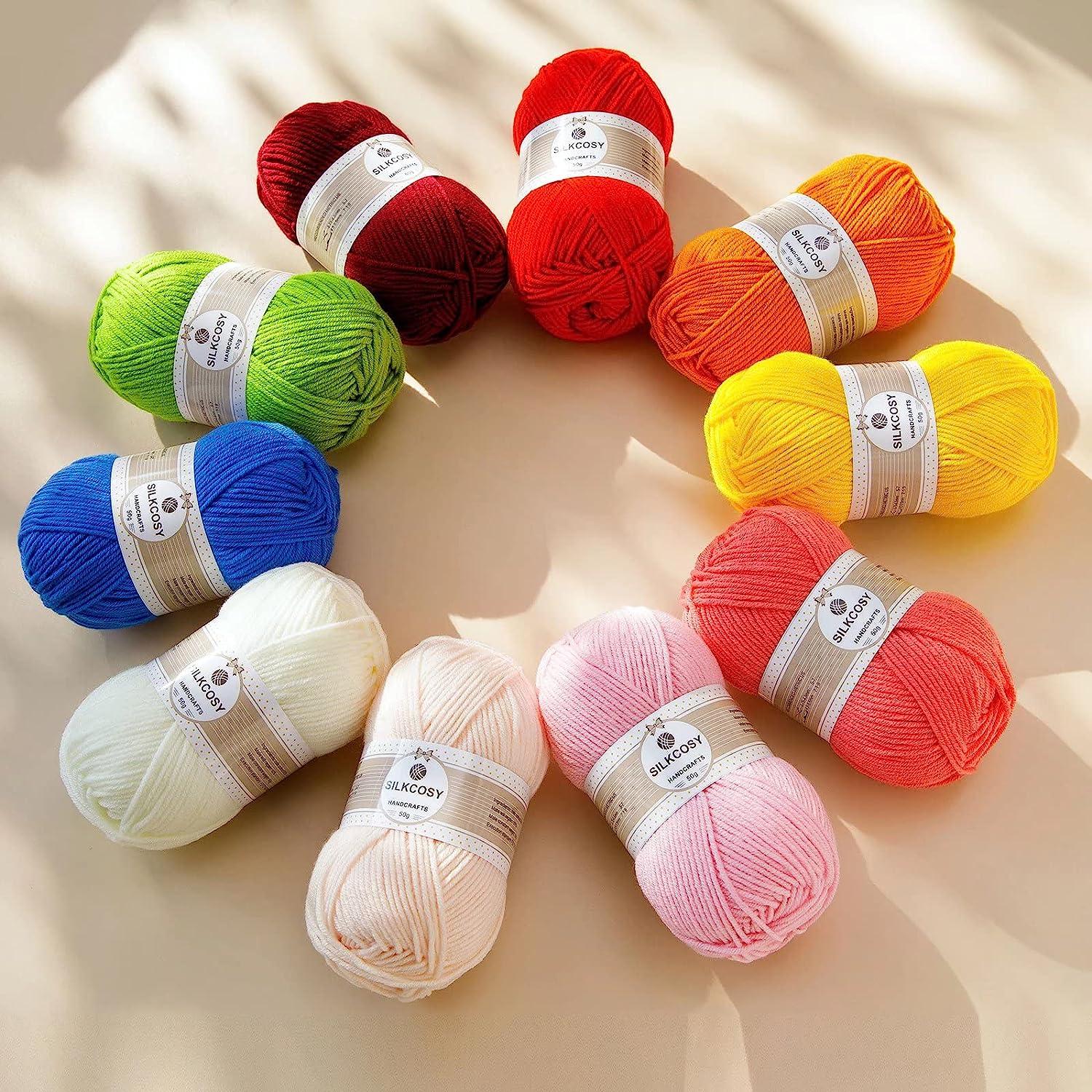 2 Pcs Crochet Yarn Feels Soft 280 Yards Assorted Colors 4ply