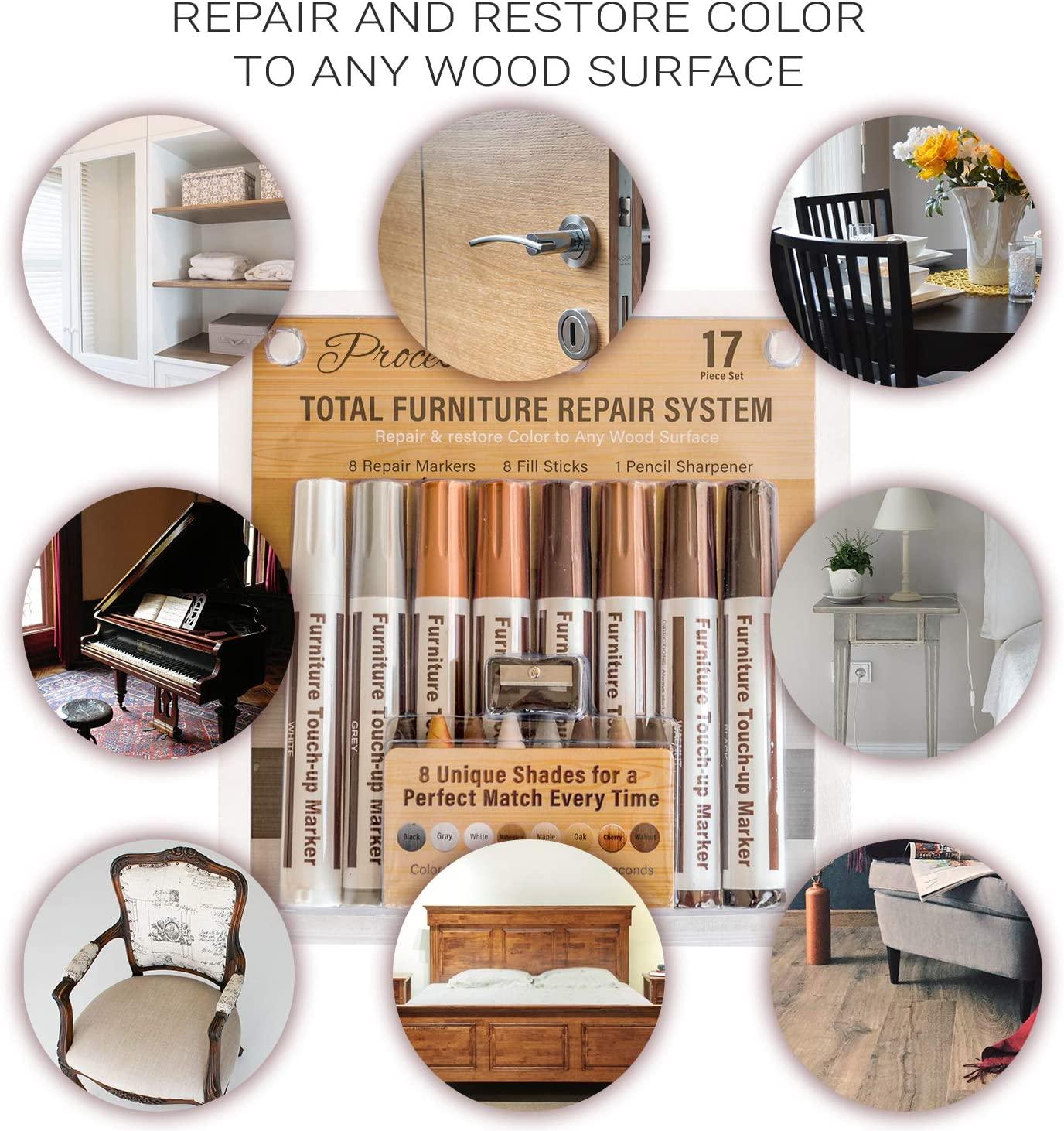 Procest 17 Piece Set of Furniture Markers Touch Up, Wood Furniture