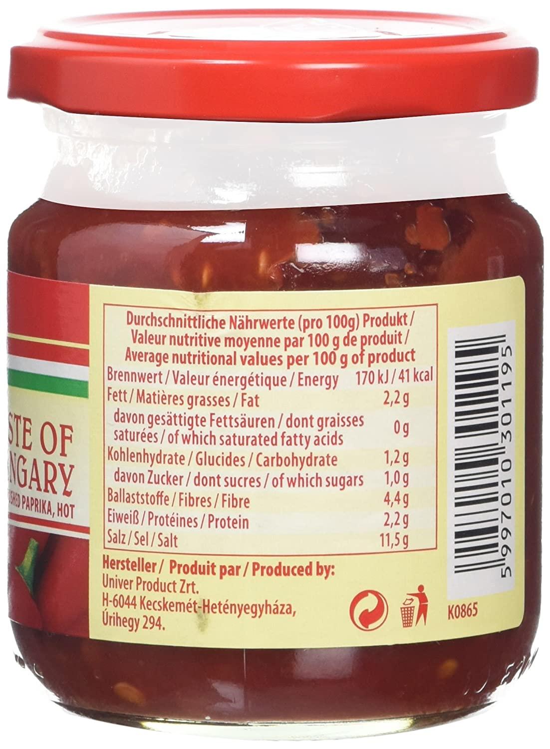 Hungarian Crushed Paprika Paste Hot 200g