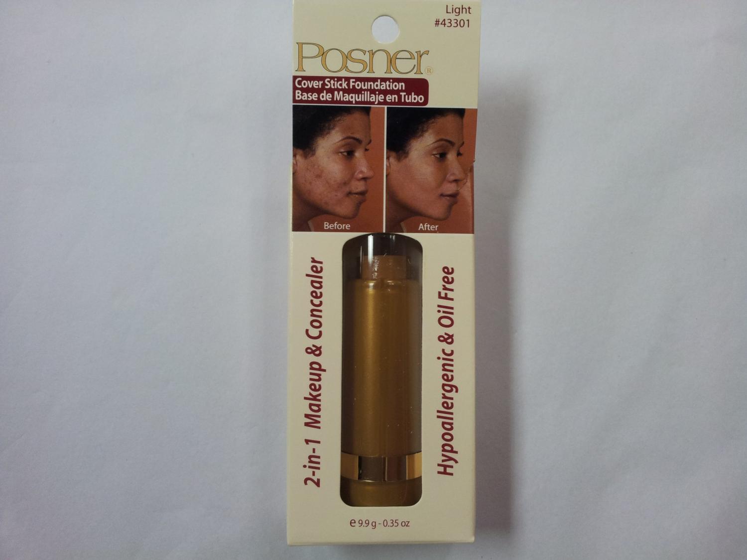 Posner Cover Stick Foundation Light 0.35 oz Longlasting Coverage