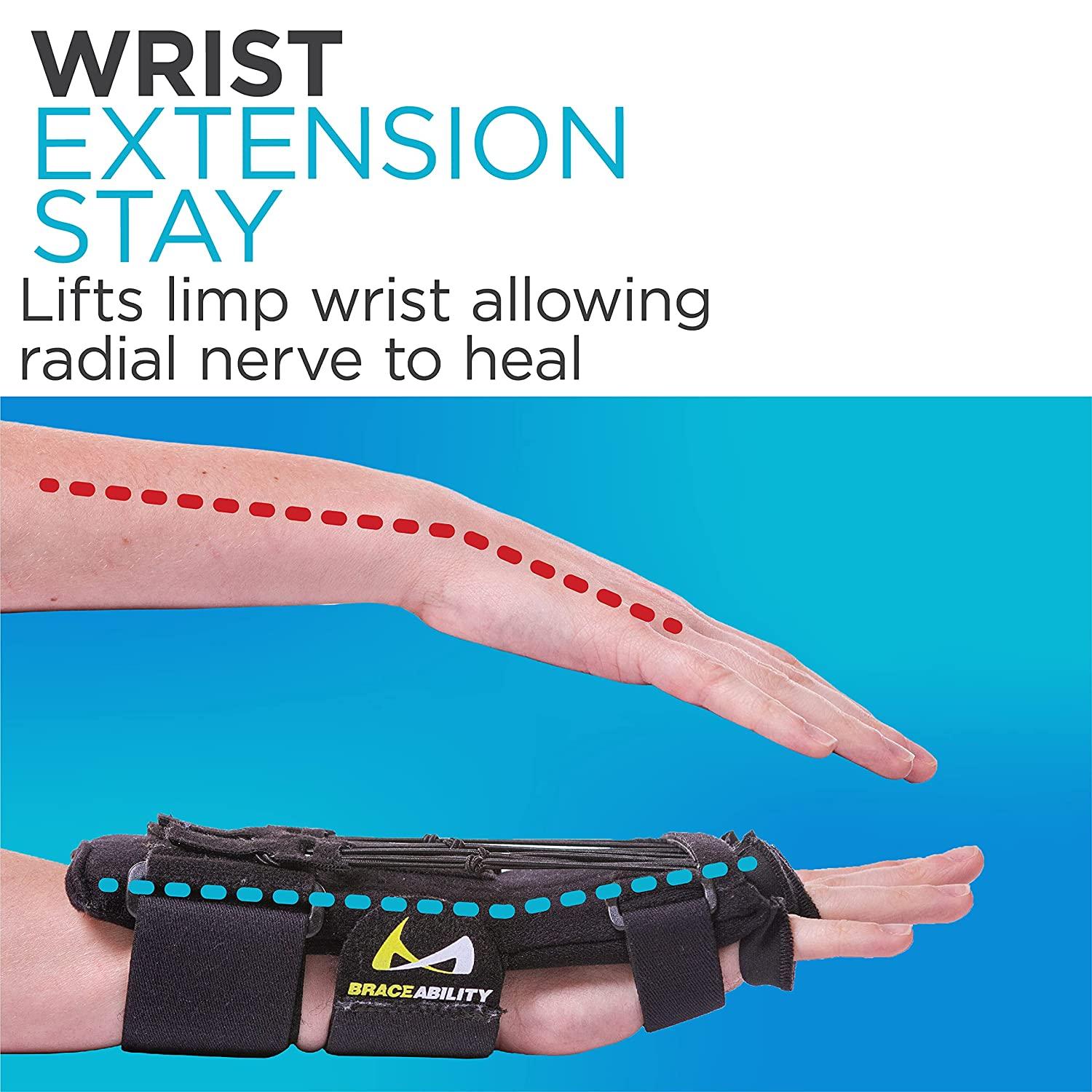 BraceAbility Radial Nerve Palsy Splint Dynamic Brace for Wrist Drop