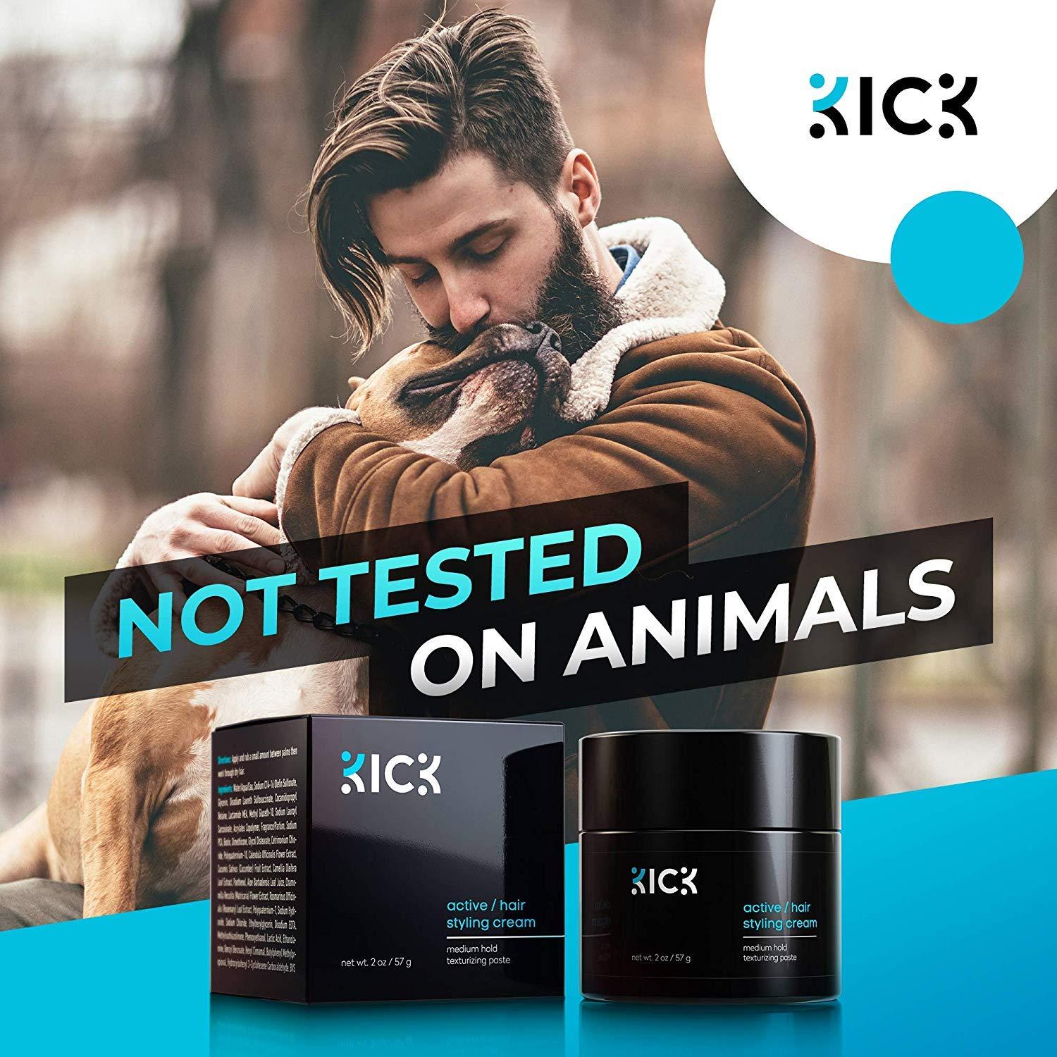 KICK Hair Cream for Men - Medium Hold Forming Cream with Argan and