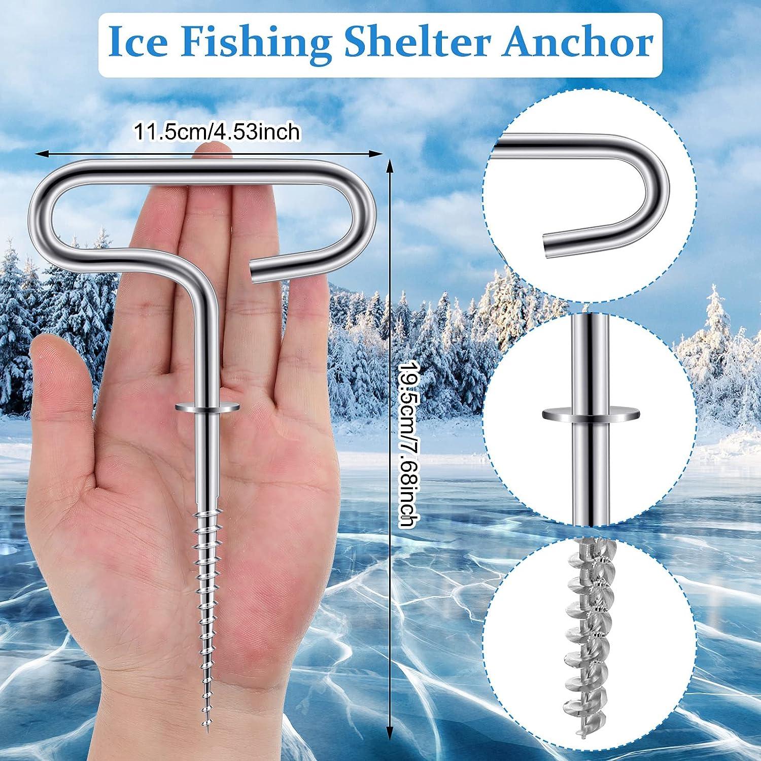 7 Pcs Steel Ice Anchor Kit Threaded Ice Fishing Shelter Anchor Shanty