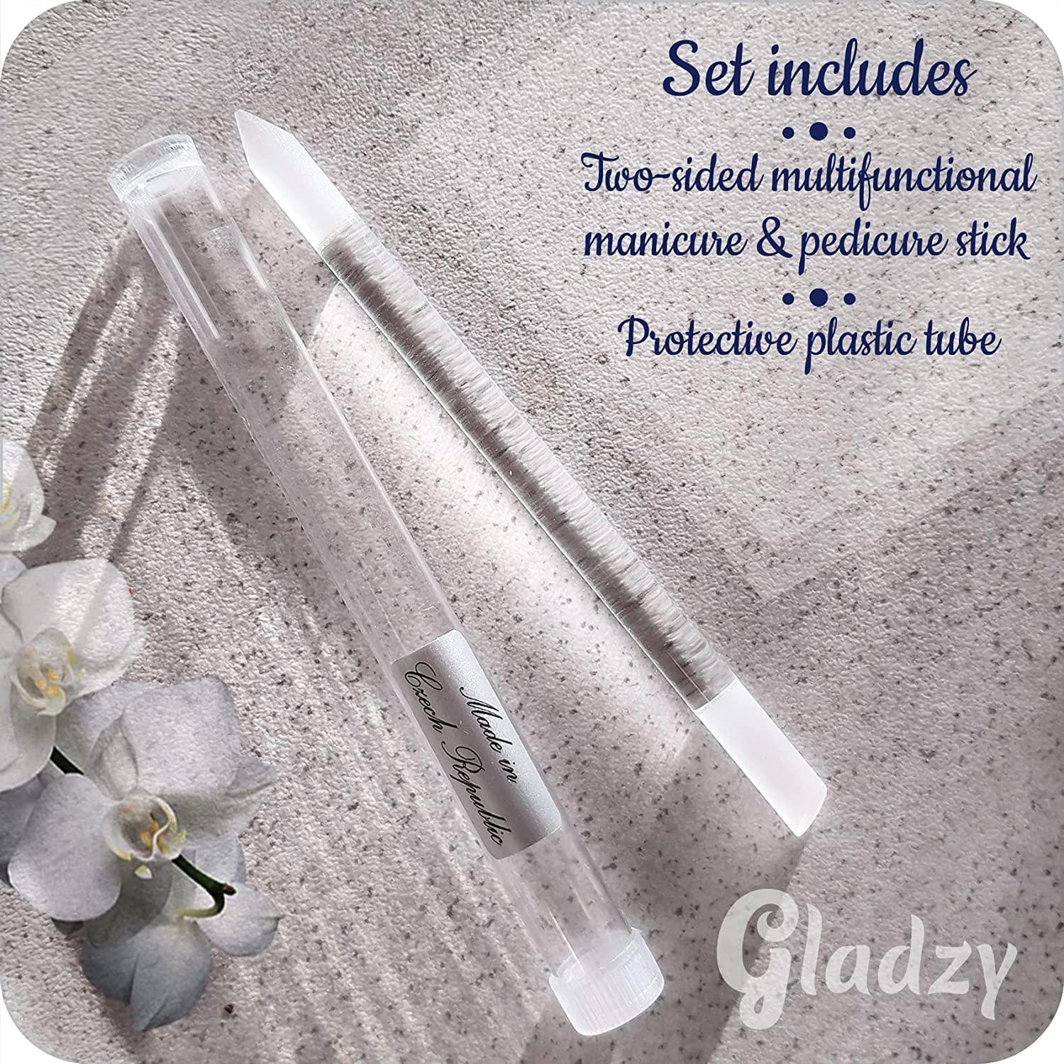 GLADZY Glass Cuticle Pusher Professional Nail Care Tool for Precision
