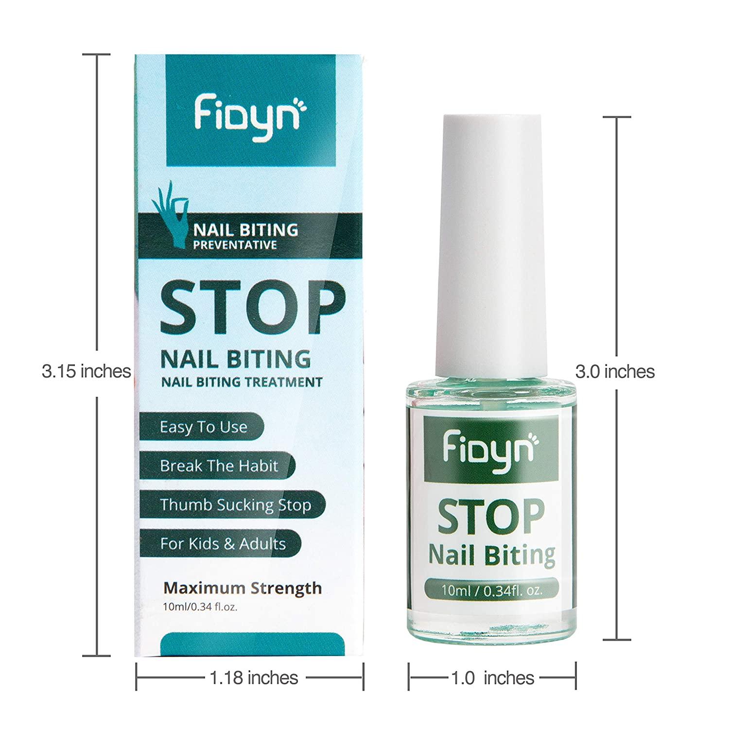 Fidyn No Bite Nail Polish, Nail Biting Treatment with Bitter Polish to Help  Adults to Quit Nail Biting For Life and Also Help Stop Thumb Sucking For  Kids - 10 ml/0.34 fl. oz