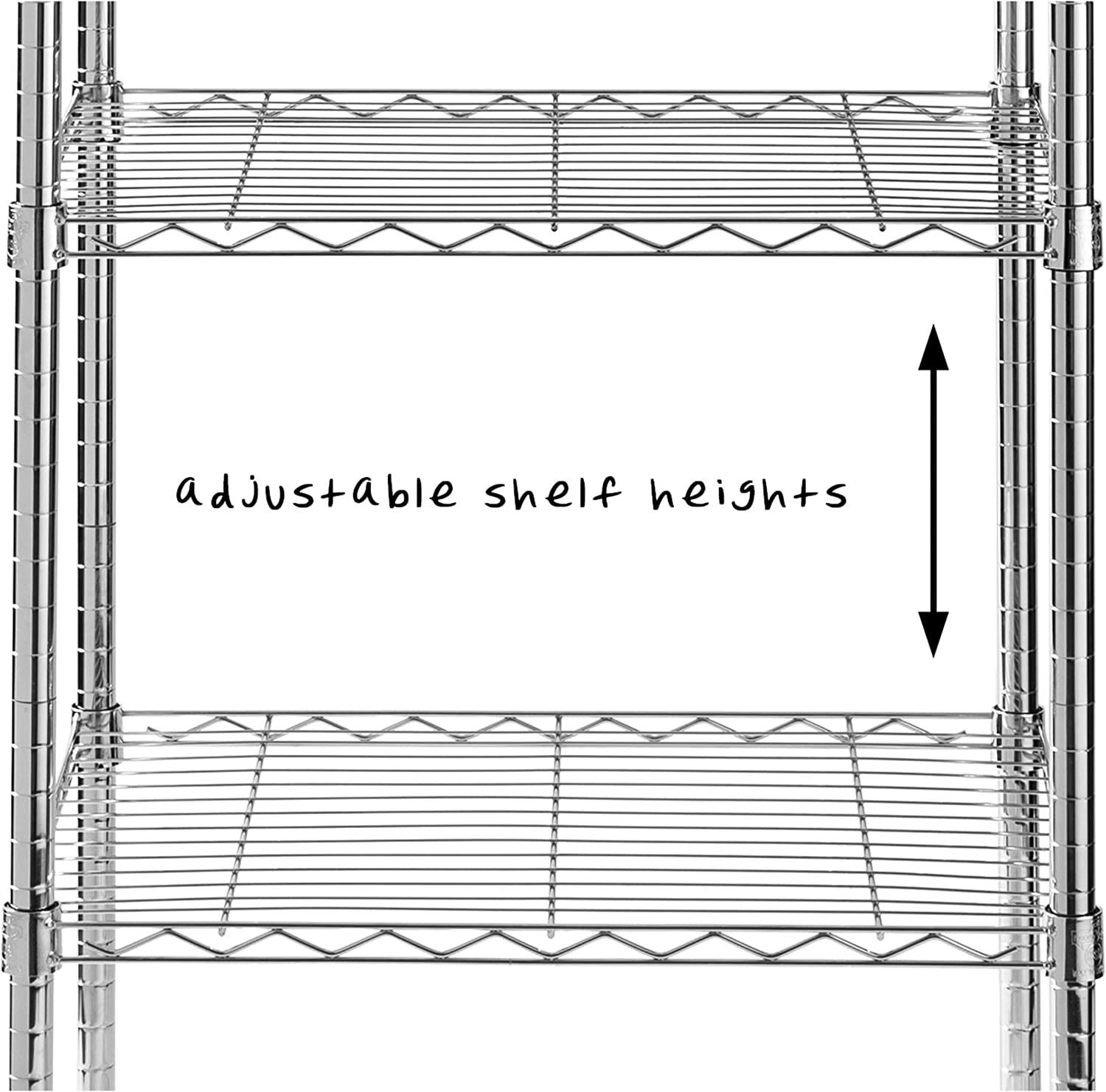 HoneyCanDo SHF01054 5tier chrome shelving unit, 250 lbs