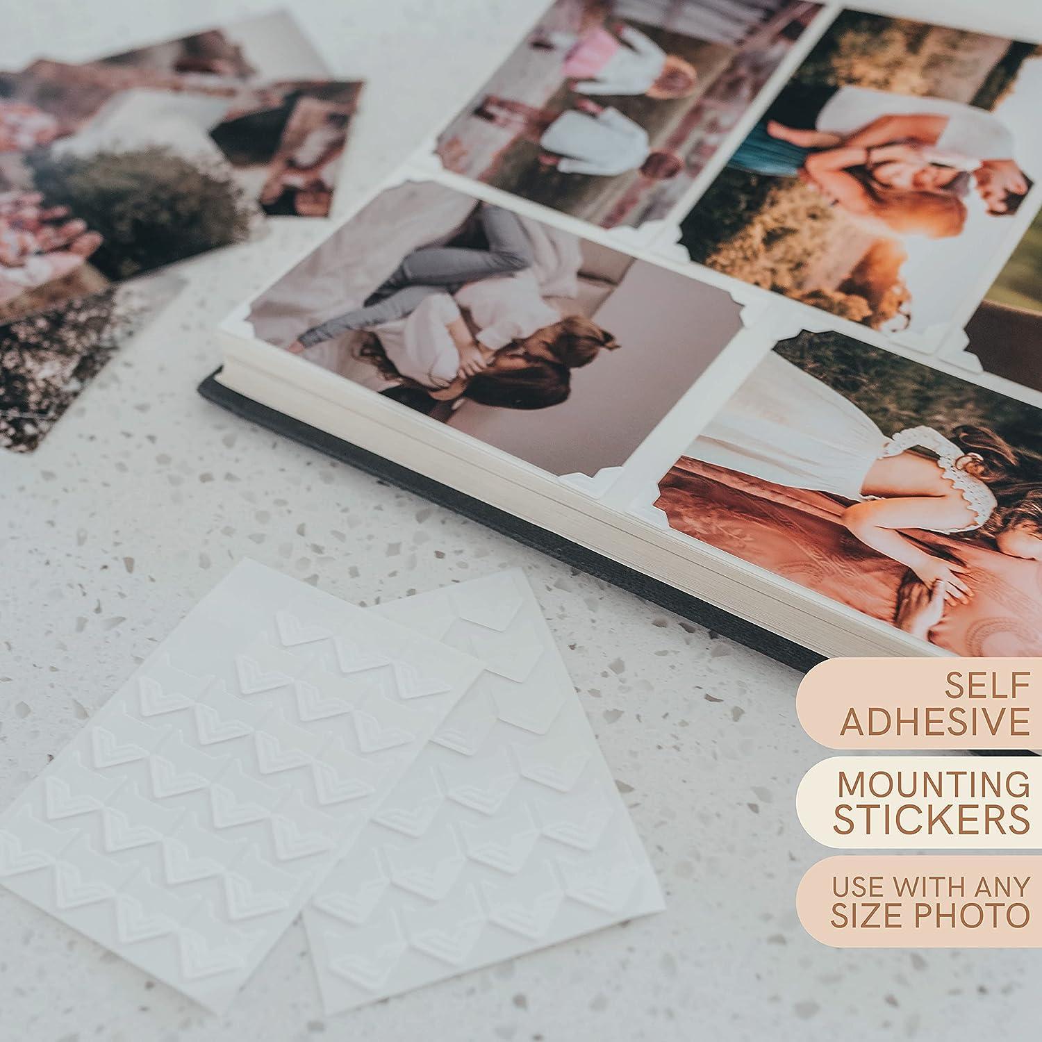 Photo Corner Stickers 240 Adhesive Picture mounting Stickers for  Scrapbooking Photo Journal Photo Albums DIY Memory Book Baby Book Wedding  Albums