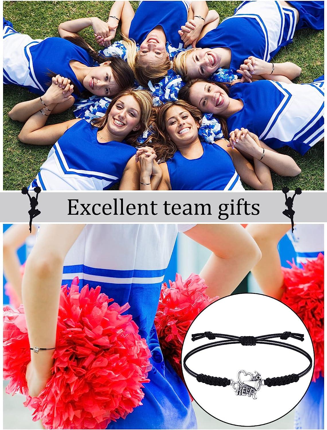 Rtteri 20 Pcs Cheerleader Gifts Cheer Bracelet Girls Cheerleading Charm