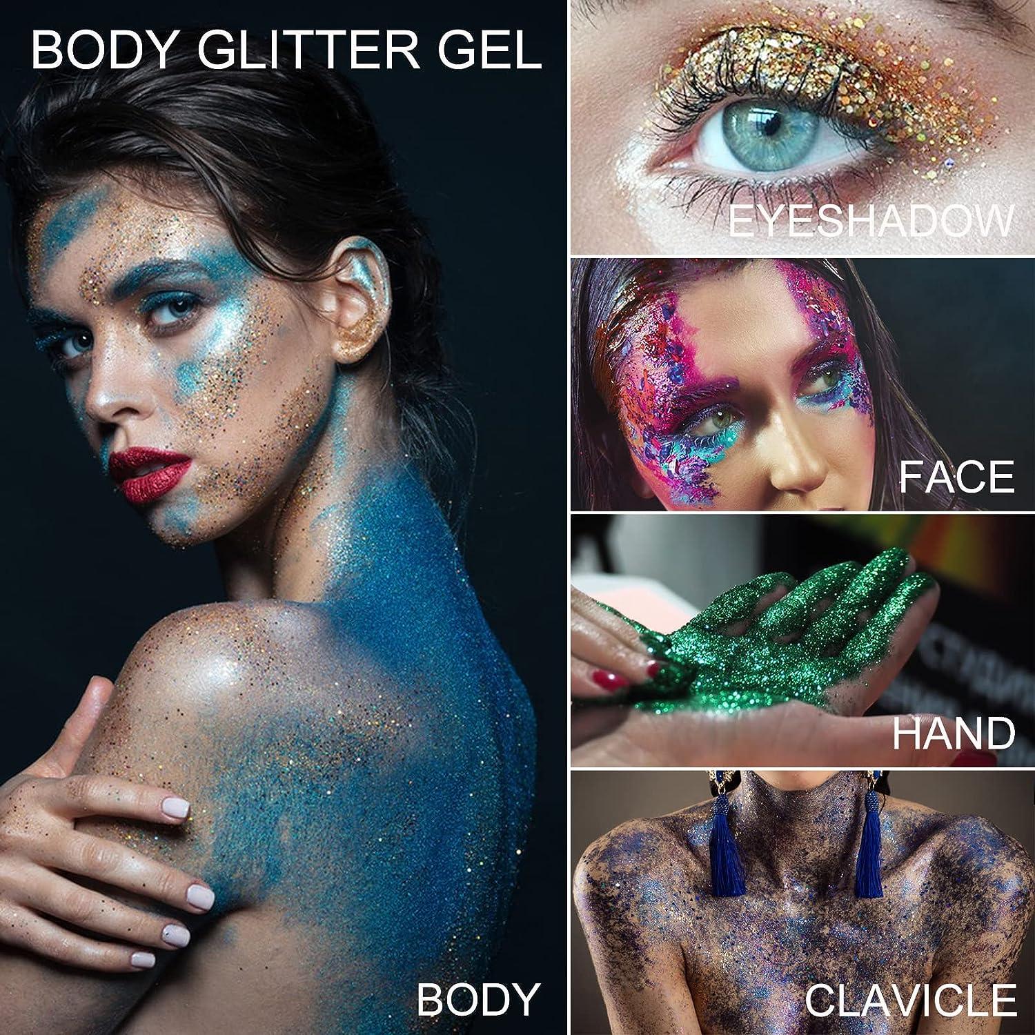 Blue Green Silver Dot Chunky Glitter Mix, Glitter for Face Body