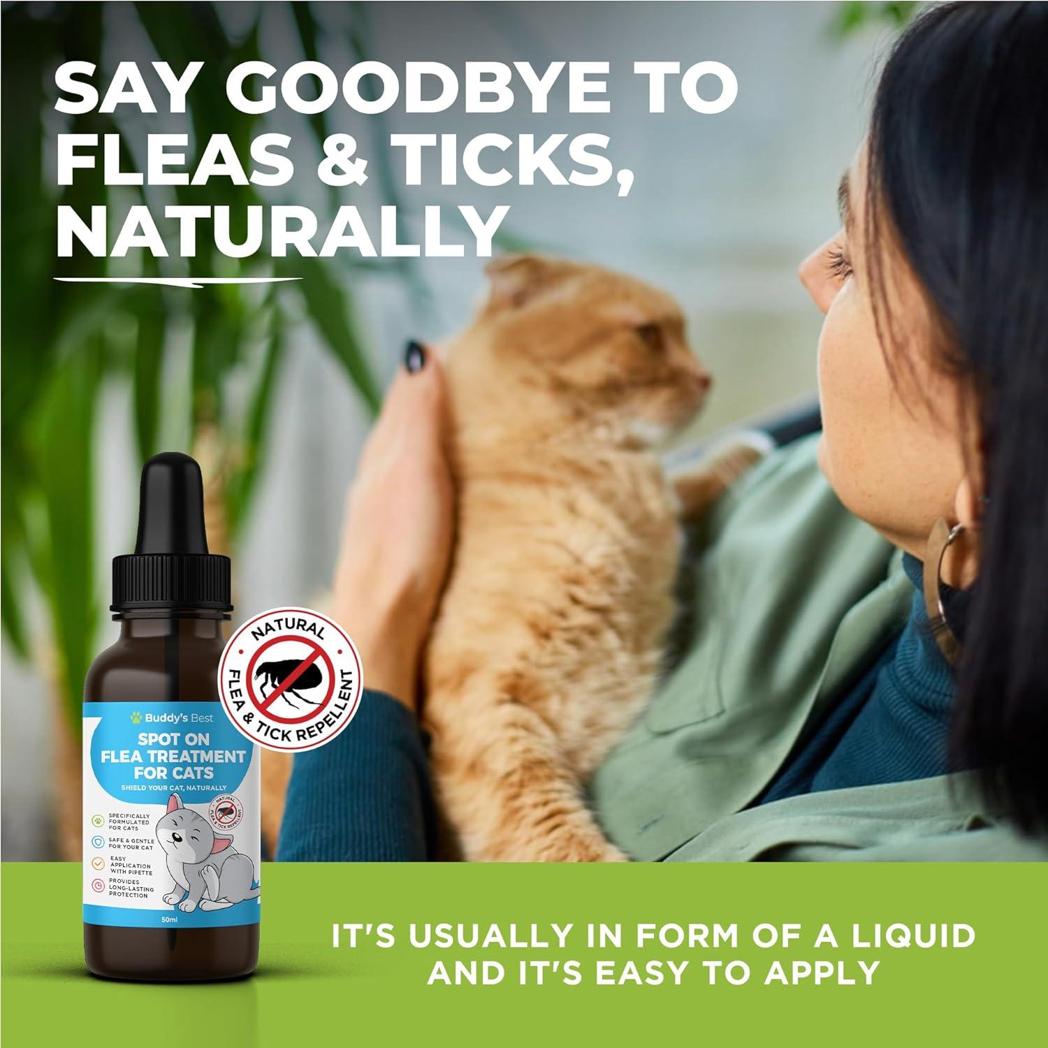 Pet Best And Safest Flea Treatment For Cats Spot On 50ml Natural