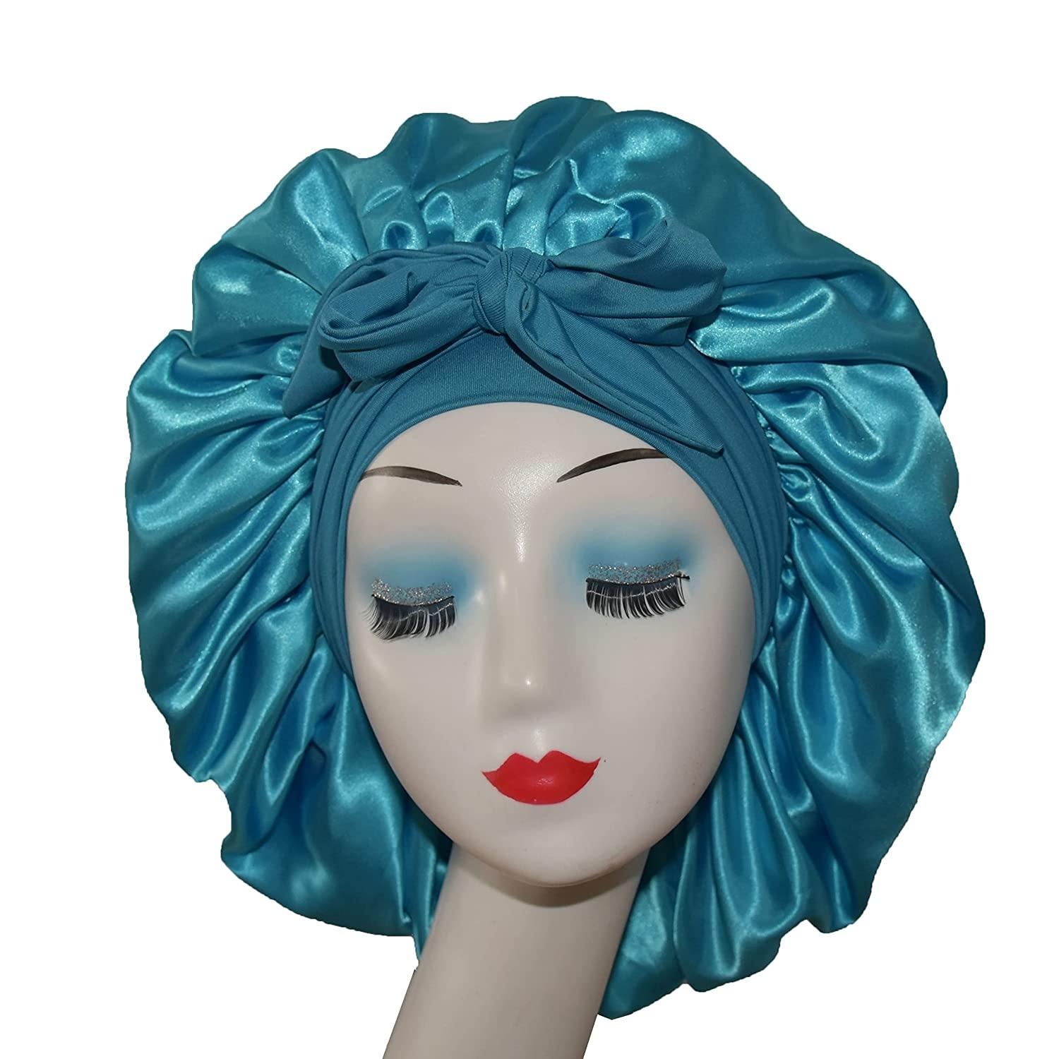 KEPUWAY Satin Silk Bonnet For Sleeping,Satin Silk Hair Bonnets For