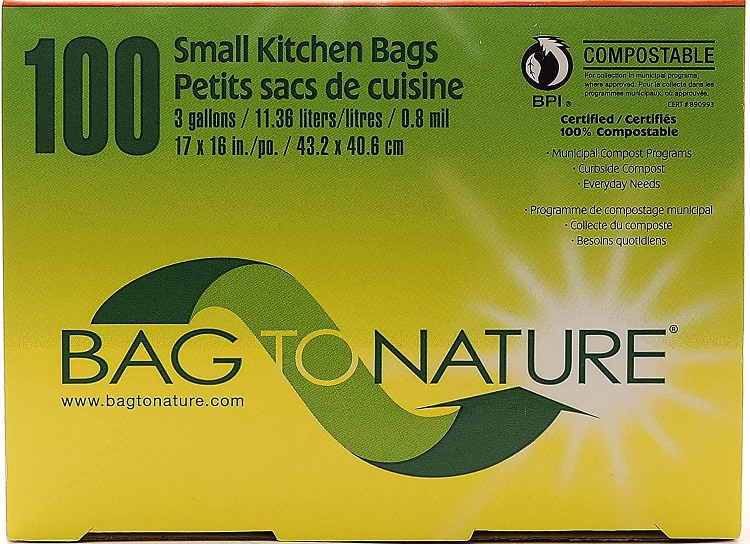 BagToNature Compostable Bags & Liners 3 Gallon (100 Count)