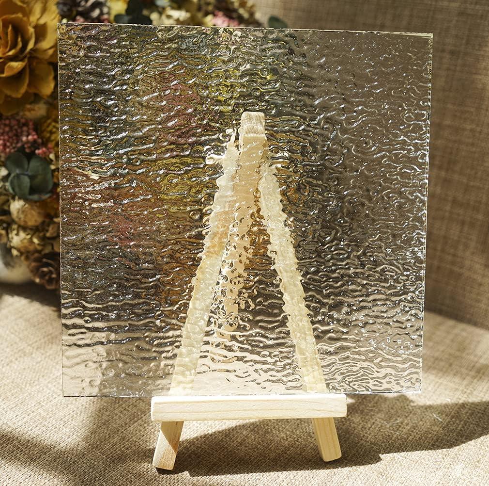 MaxGrain 6x6 Clear Textured Stained Glass Sheets Variety Cathedral