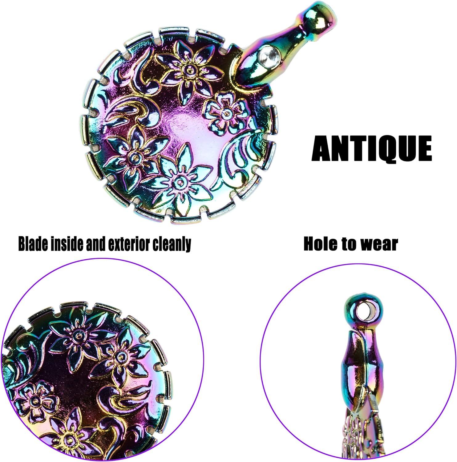 AXEN 2PCS Yarn Cutter Pendants Antique Metal Thread Cutter Round Shape  Cutter Tools for Sewing Vintage Dazzle Metal Dazzle 1 Package