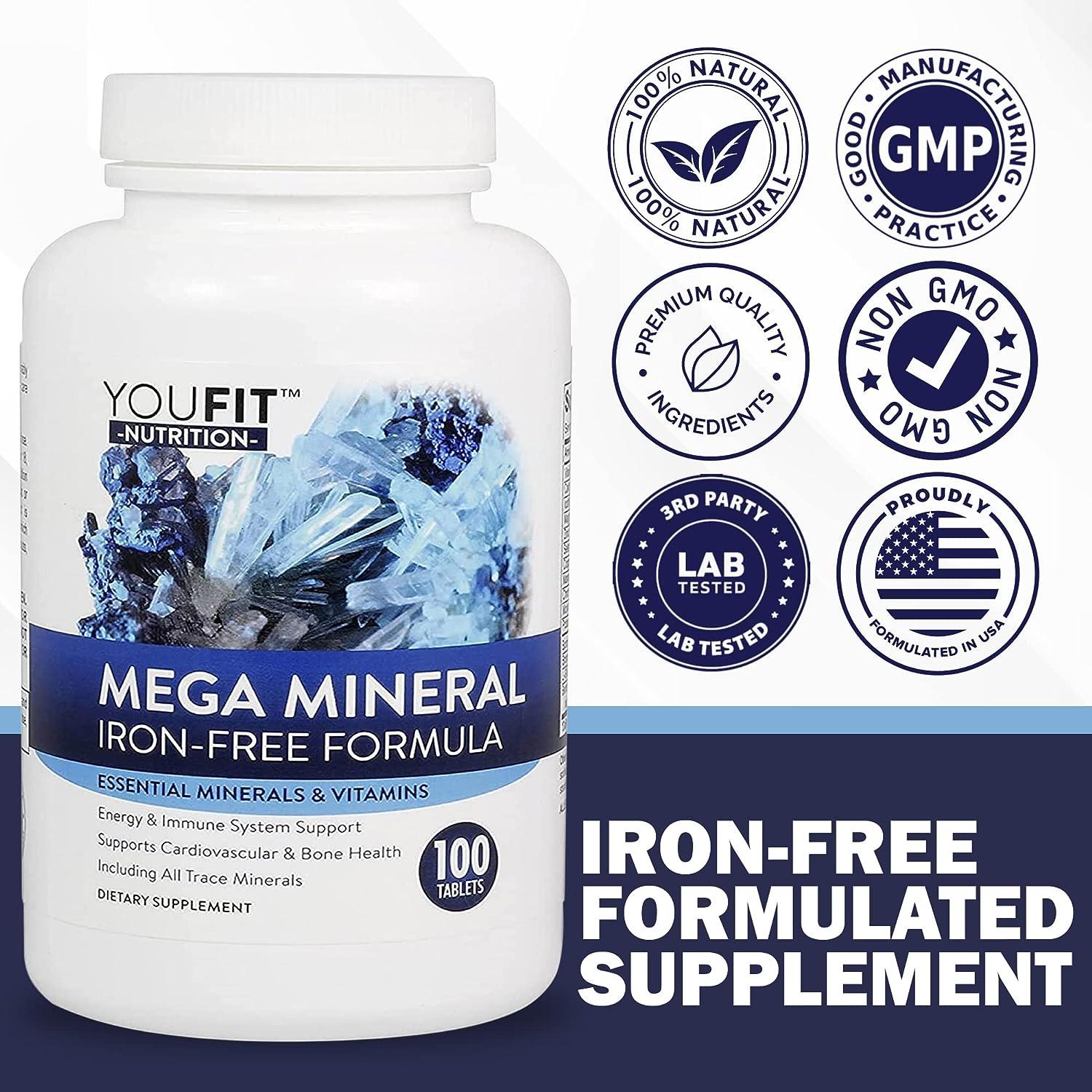 Youfit Nutrition Mega Minerals Supplement 72 Trace Minerals Immune