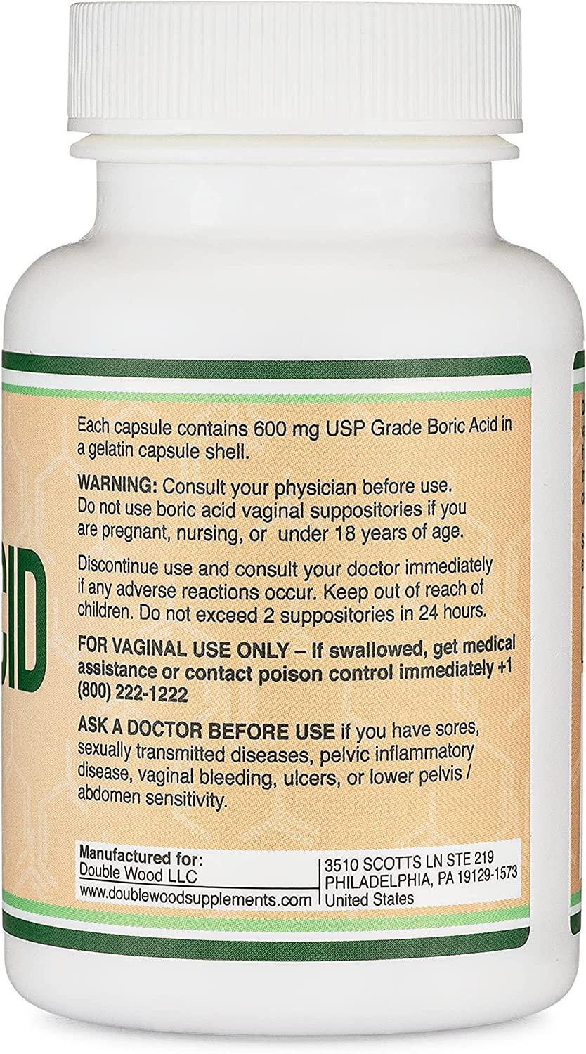 Vitamins For Ph Balance And Odor Boric Acid Suppositories 600mg - 60 Count - Vaginal pH Balance & Odor