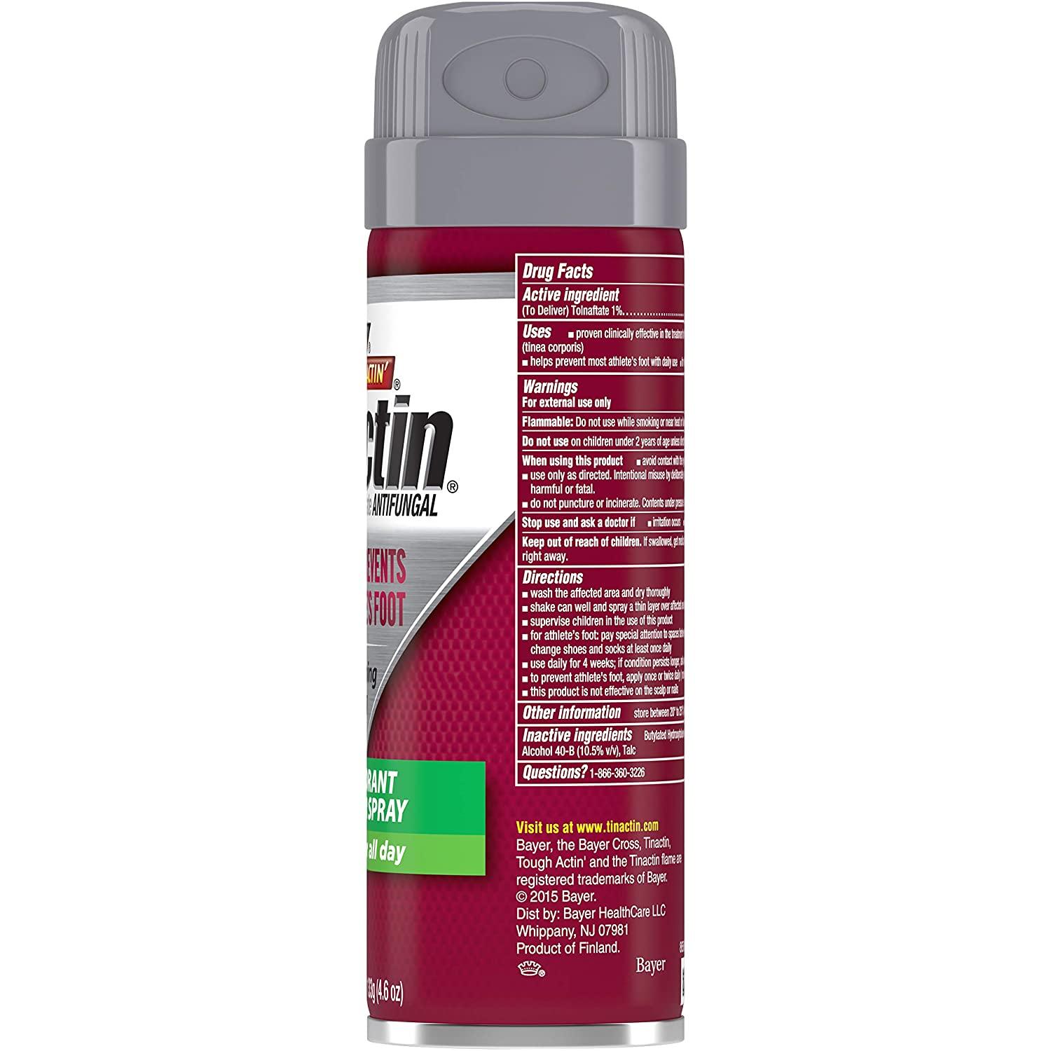 Tinactin Athletes Foot Antifungal Deodorant Powder Spray 4.6 oz Can