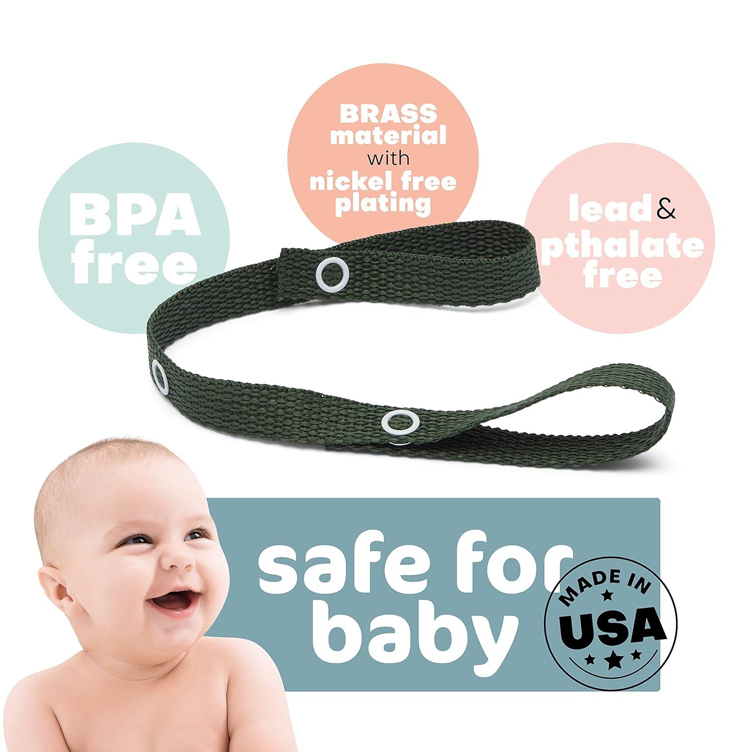 Baby Buddy SecureAToy Safety Strap 4 Pack, White/Black/Tan/Olive