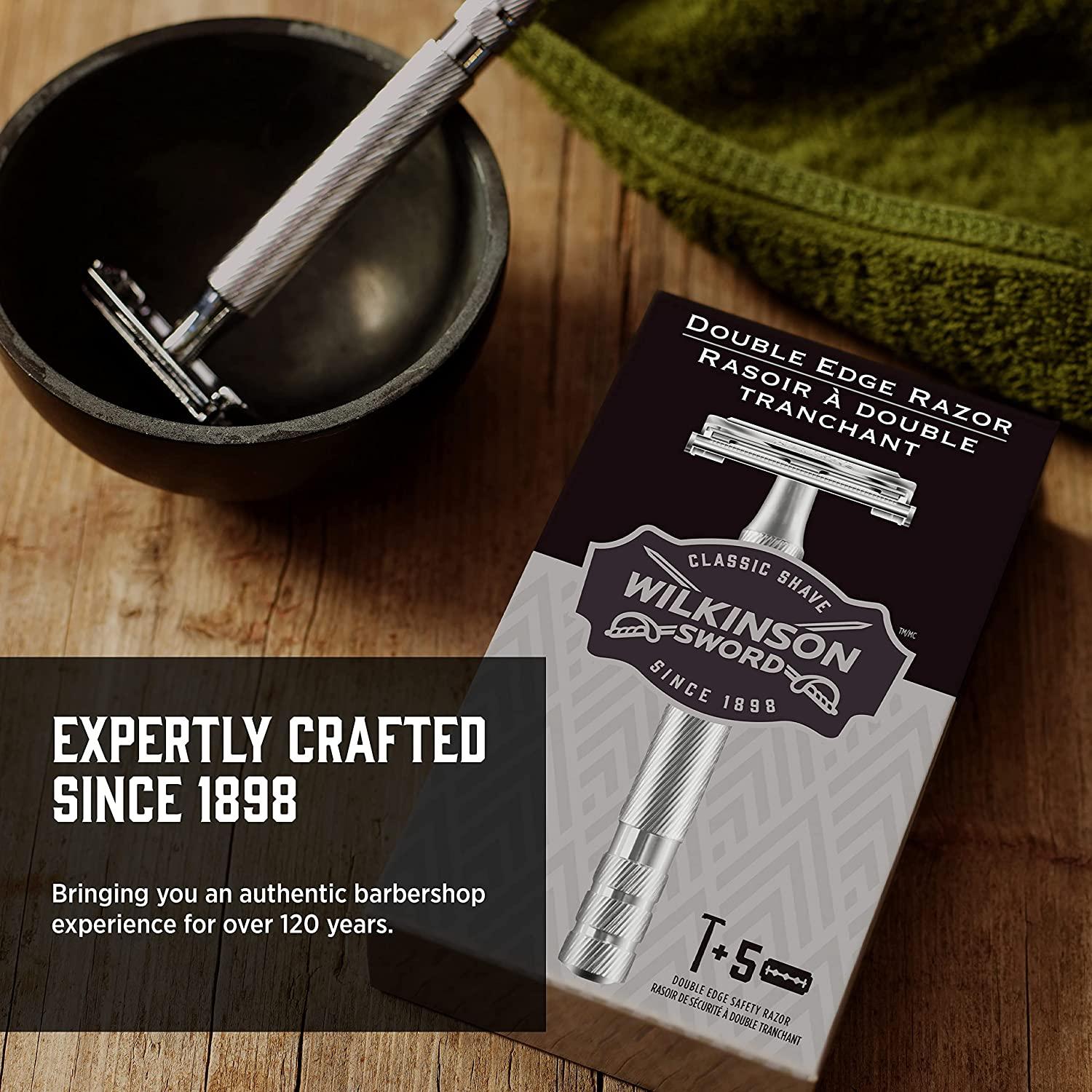Wilkinson Sword Double Edge Razor for Men + 5 Razor Blade Refills