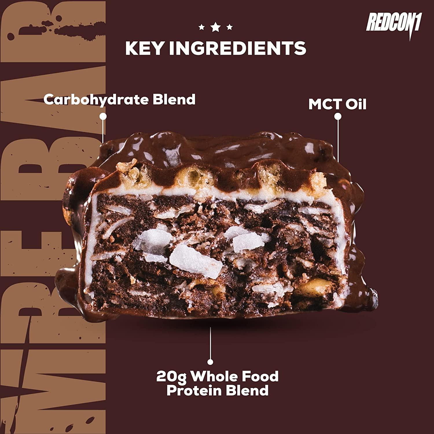 Redcon1 MRE Bar German Chocolate Cake, 12 Bars 20G Protein, Real