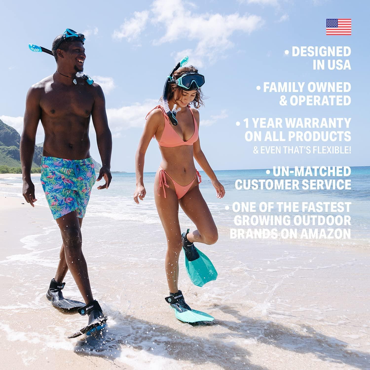 Seaview 180 Topside Snorkel Fins Compact Swim Flippers for Women