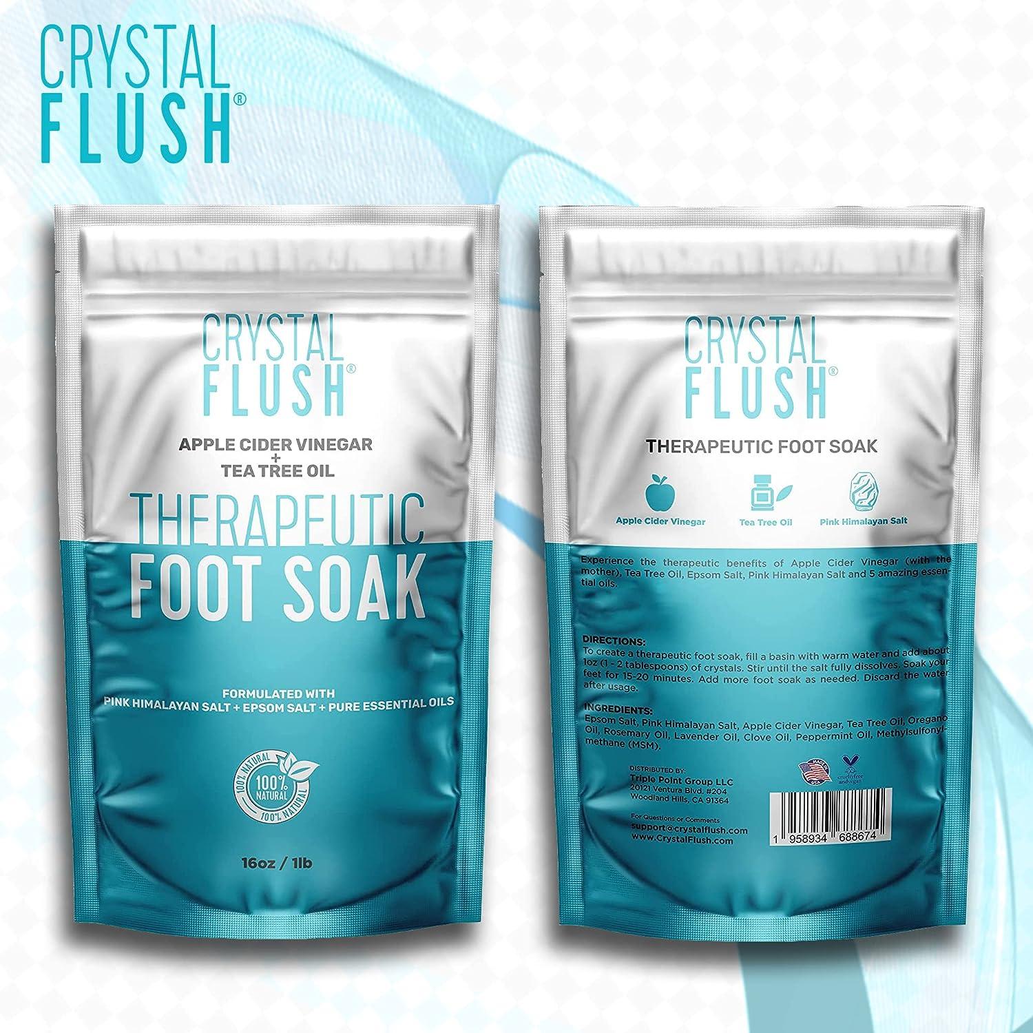 Crystal Flush Foot Soak with Apple Cider Vinegar Tea Tree Oil and Pink