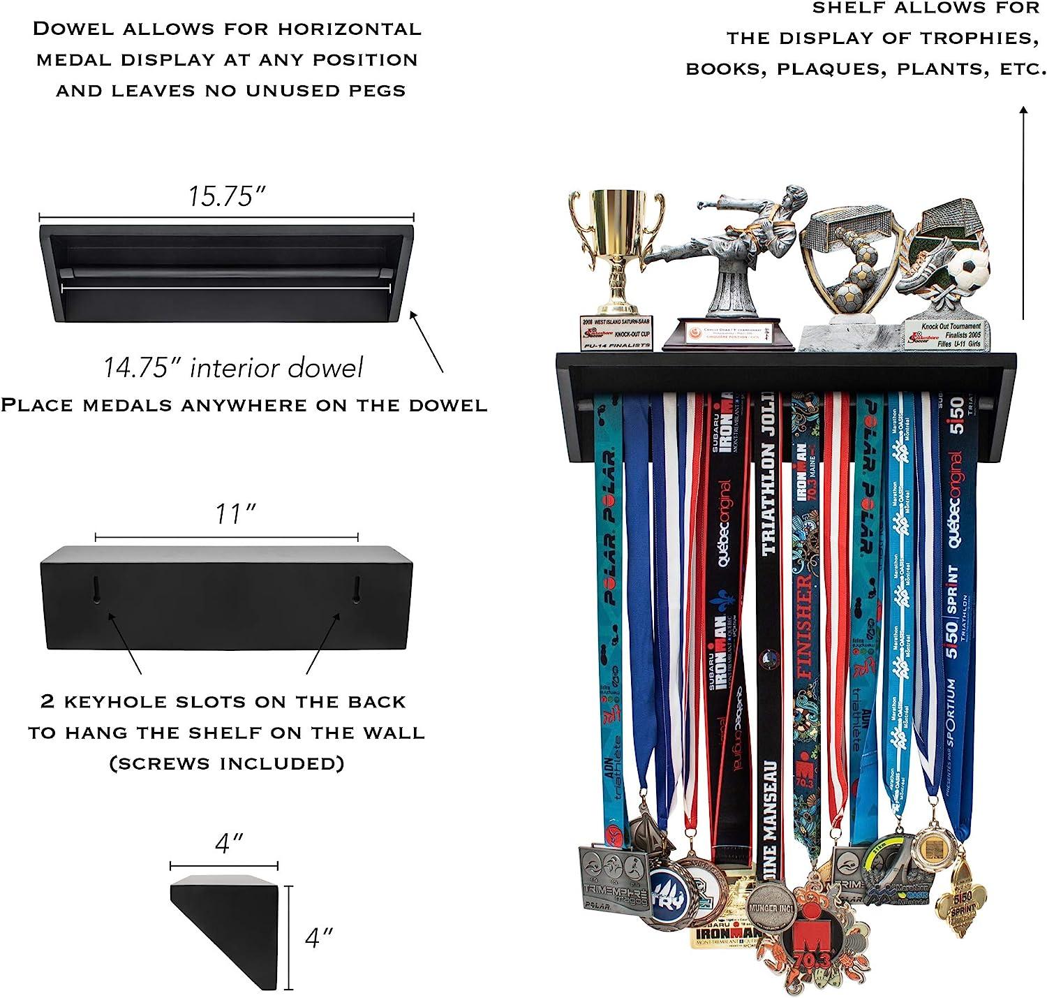 Paisa Home - Medal Hanger & Trophy Shelf | Black Medal Display Rack ...