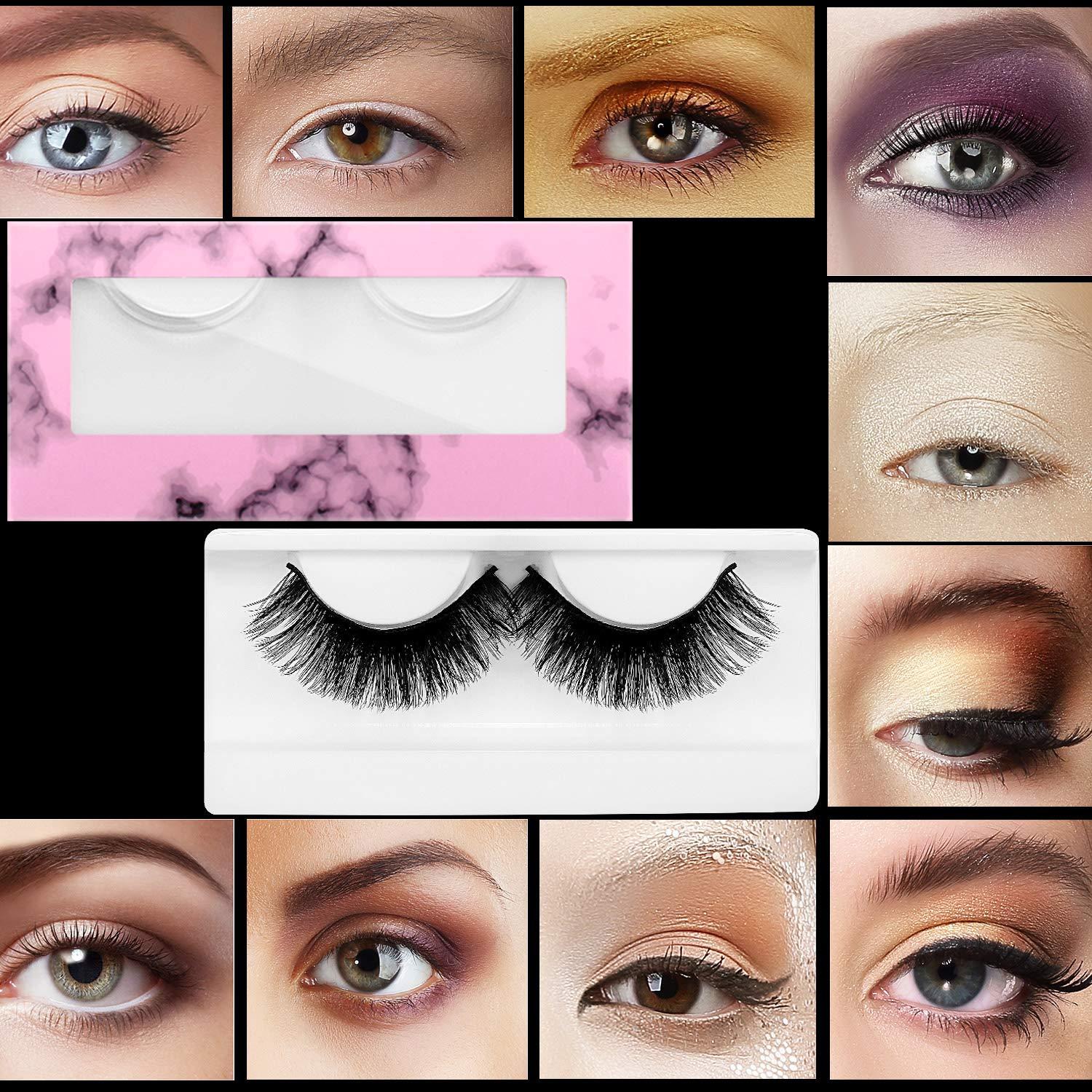 60 Pieces Empty Eyelashes Packaging Box and Tray, 30 Empty Lash Box