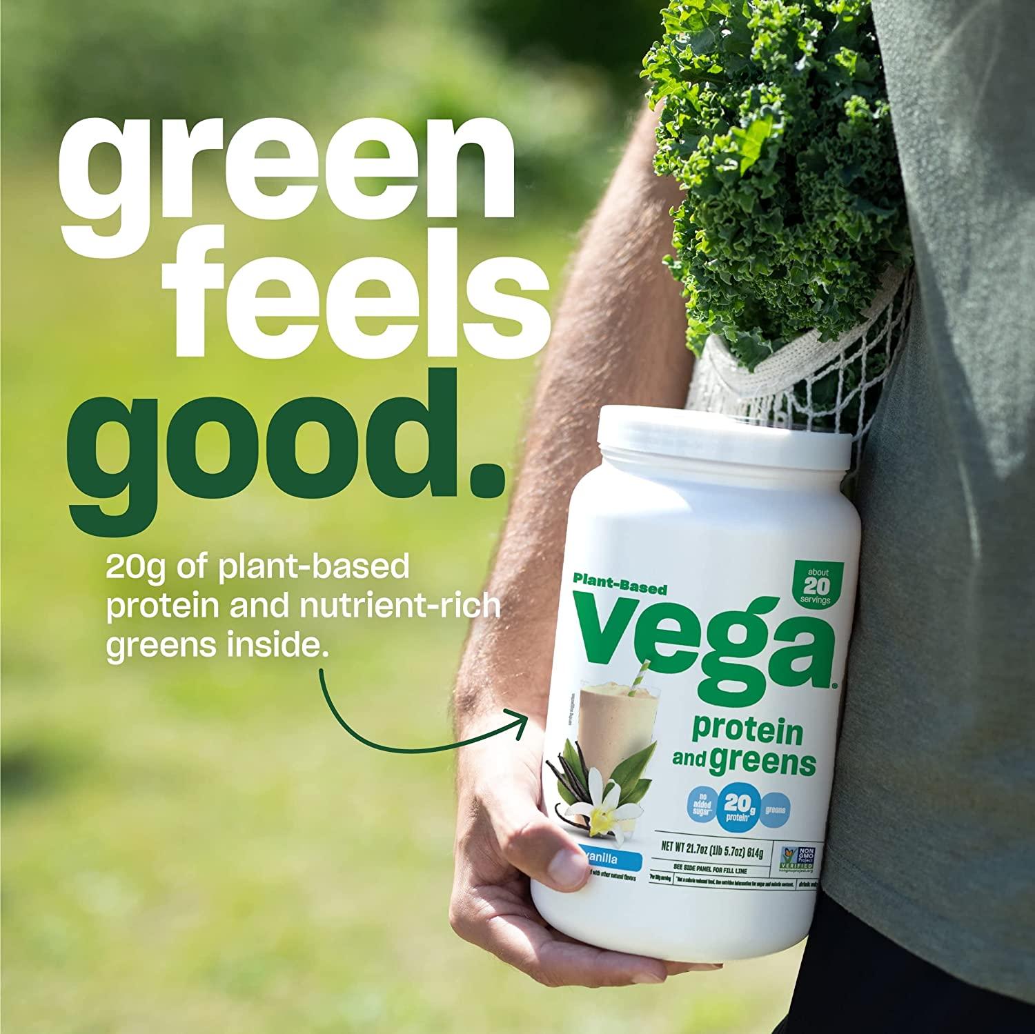 Vega Protein and Greens, Coconut Almond, Vegan Protein Powder, 20g