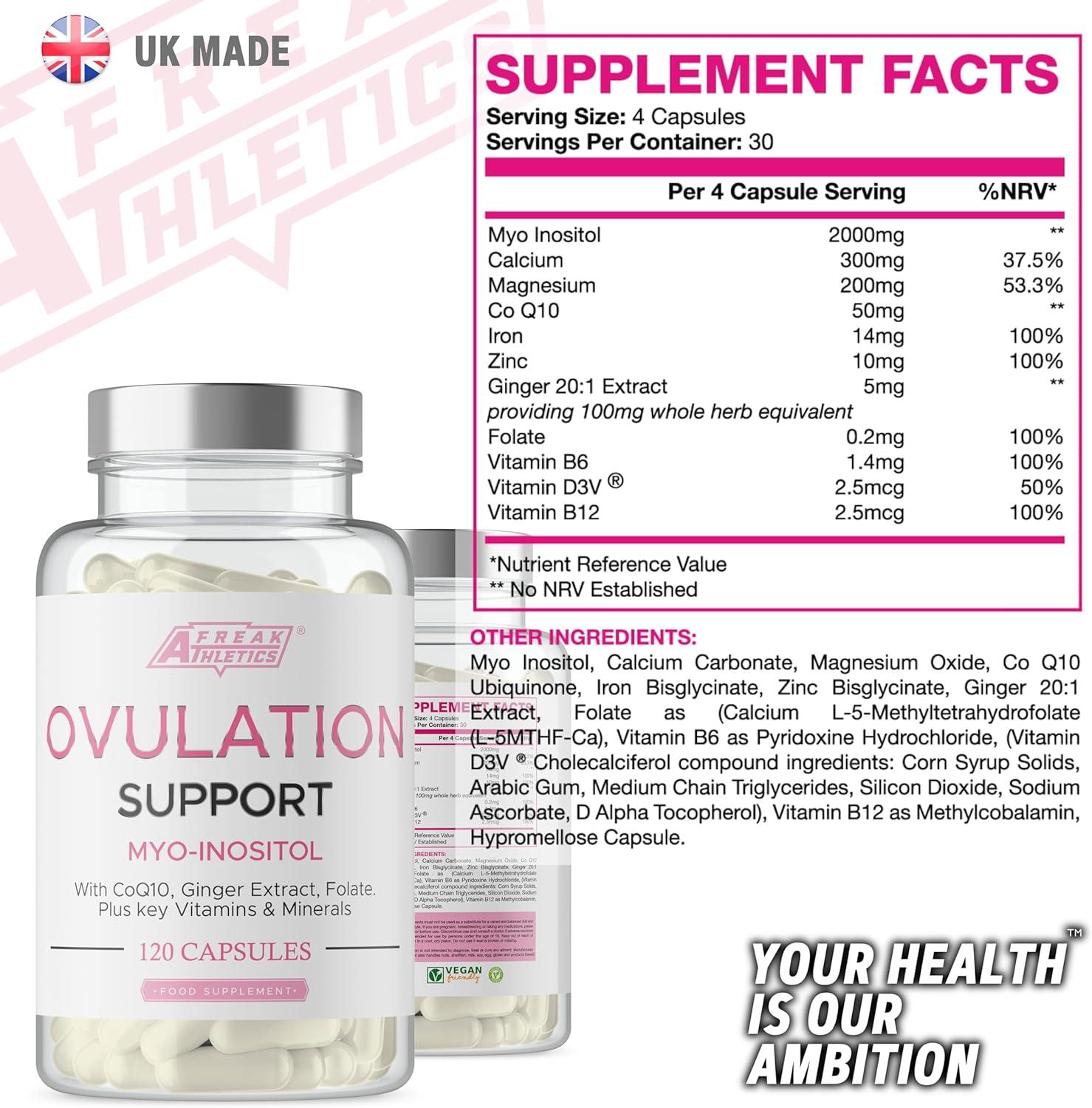 Ovulation Support Supplement MyoInositol, CoQ10, Folic Acid, Vitamins